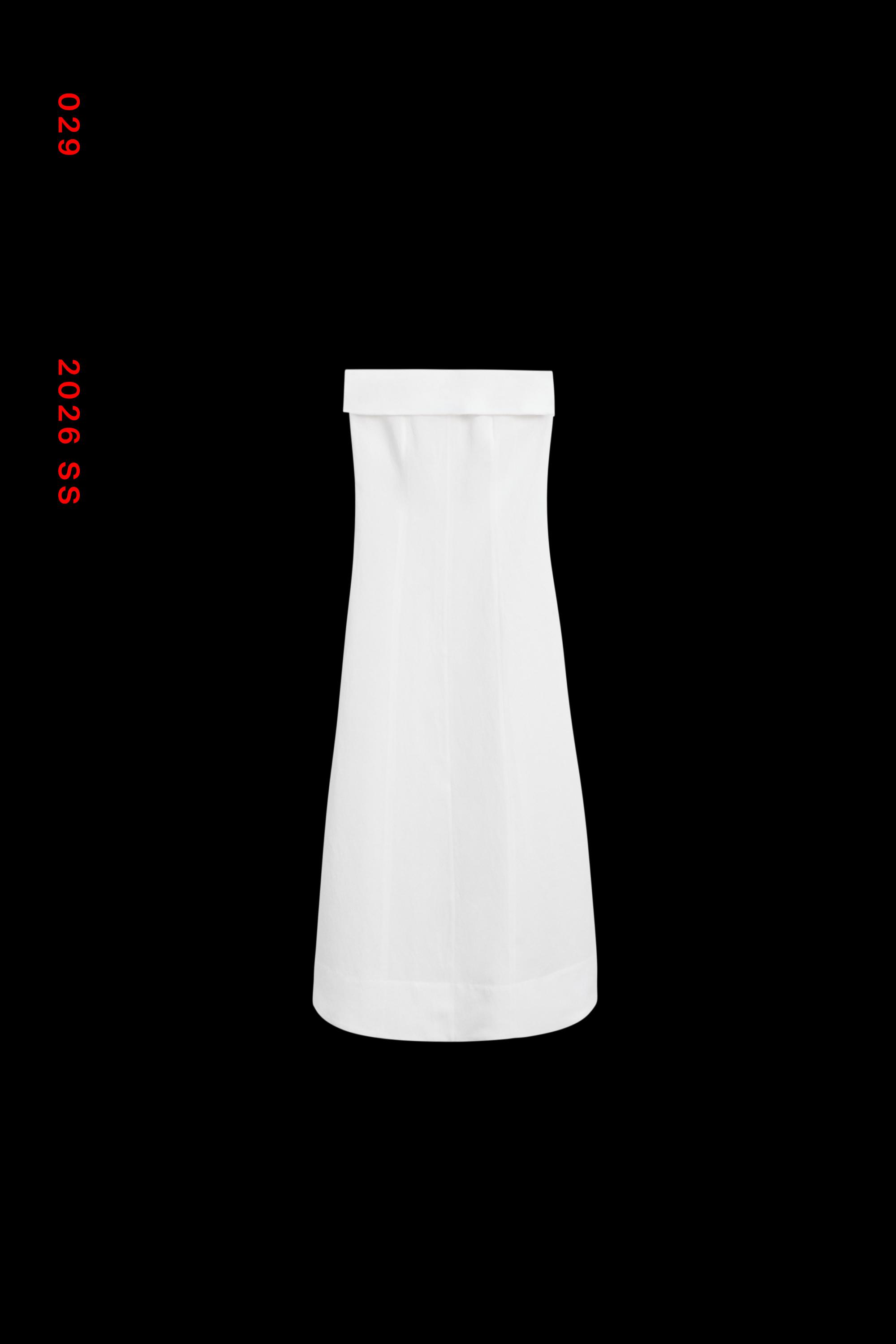 Linen strapless midi dress — WHITE