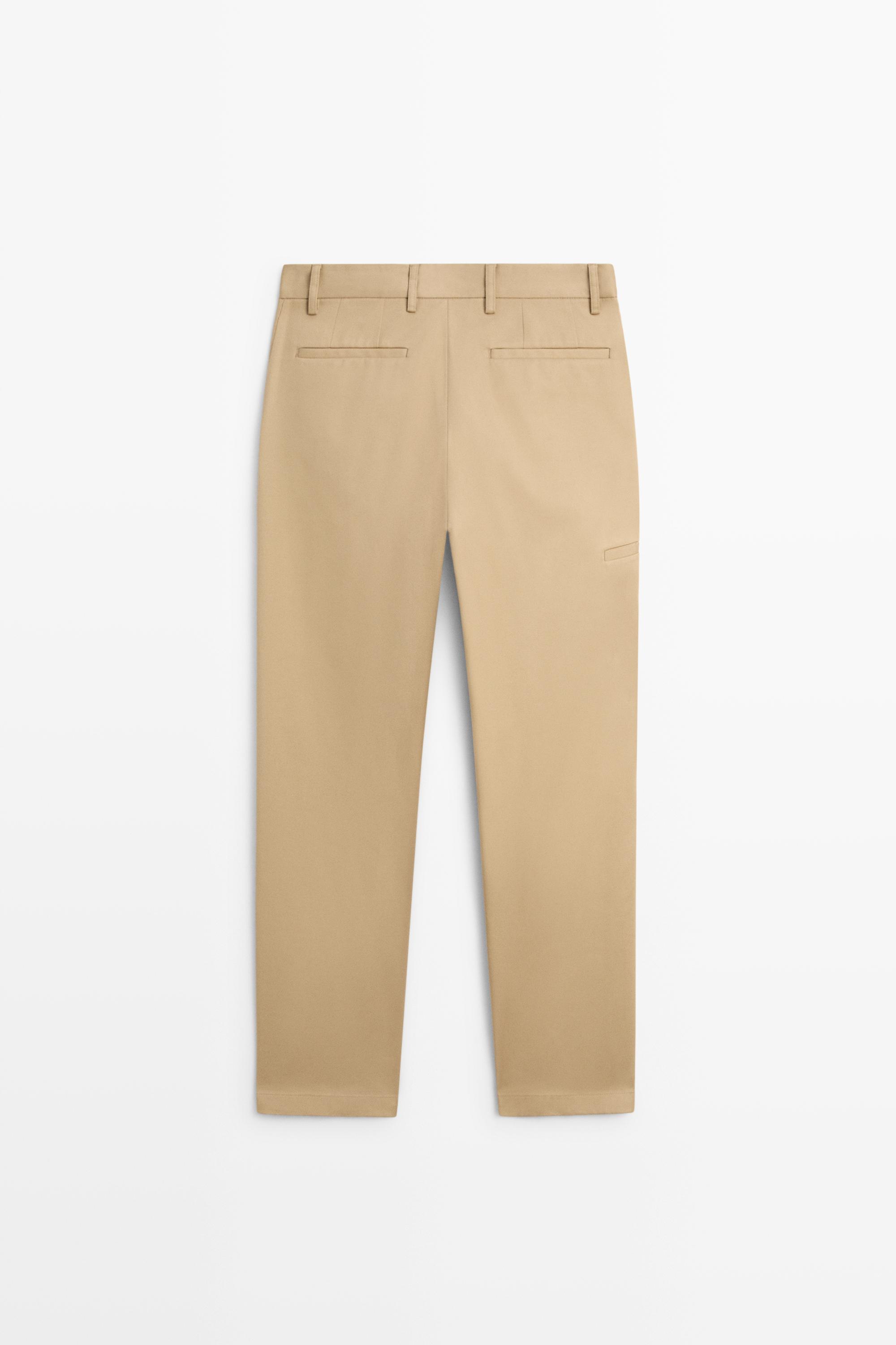 Cotton blend straight-leg pants — OCHRE
