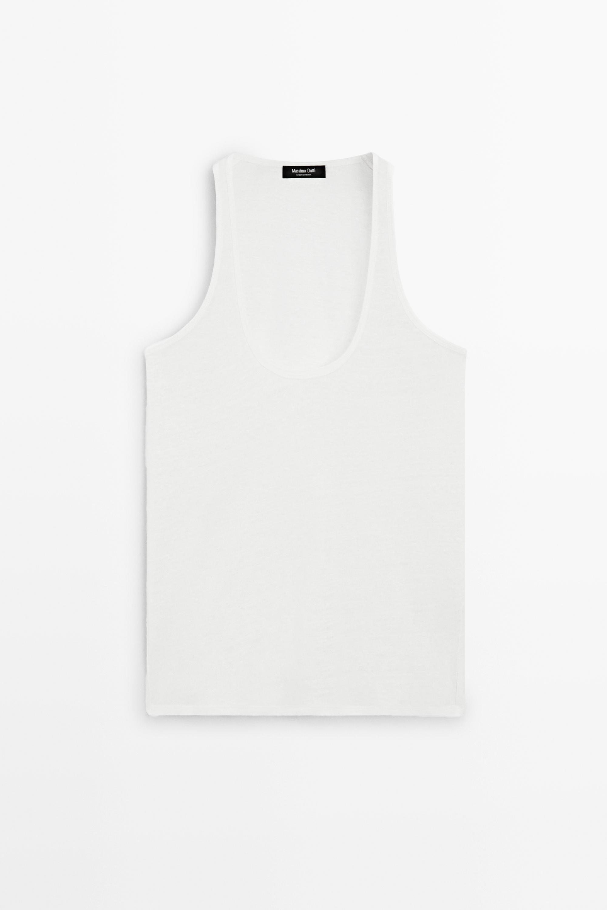 100% linen strappy top — Off white