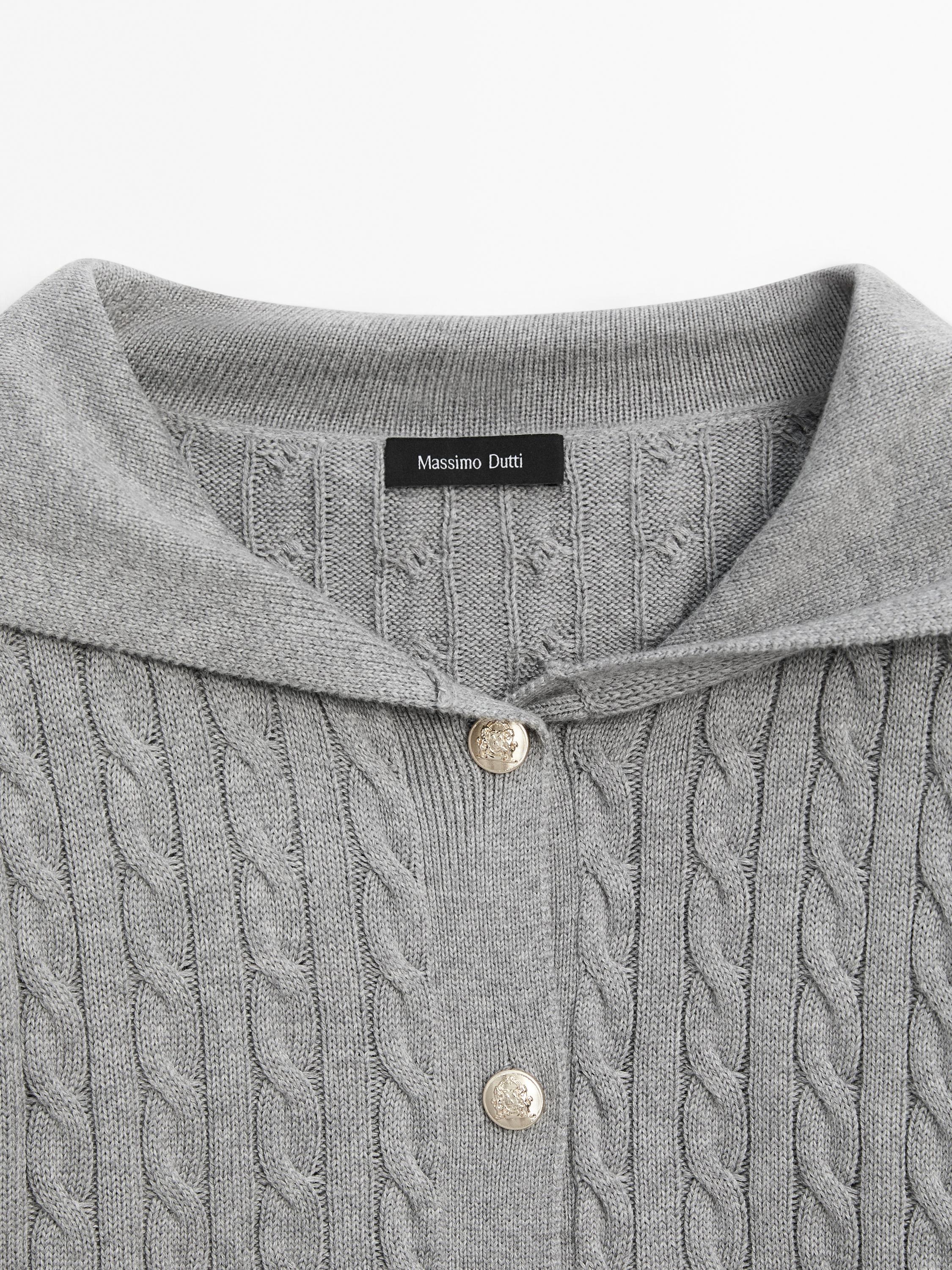 100% Cotton cable-knit cardigan