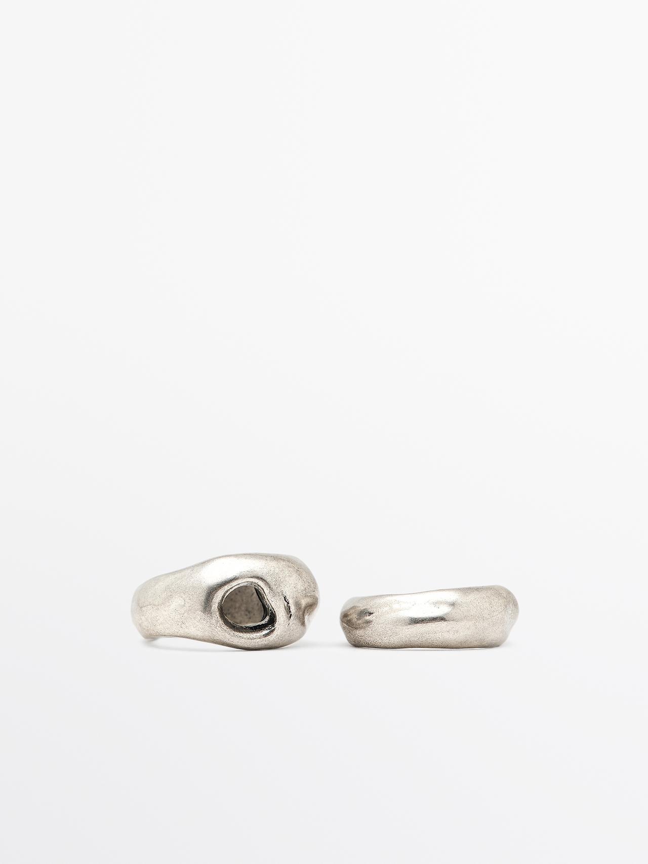 Massimo Dutti - Dame - Deform Ring - Sølv - 01
