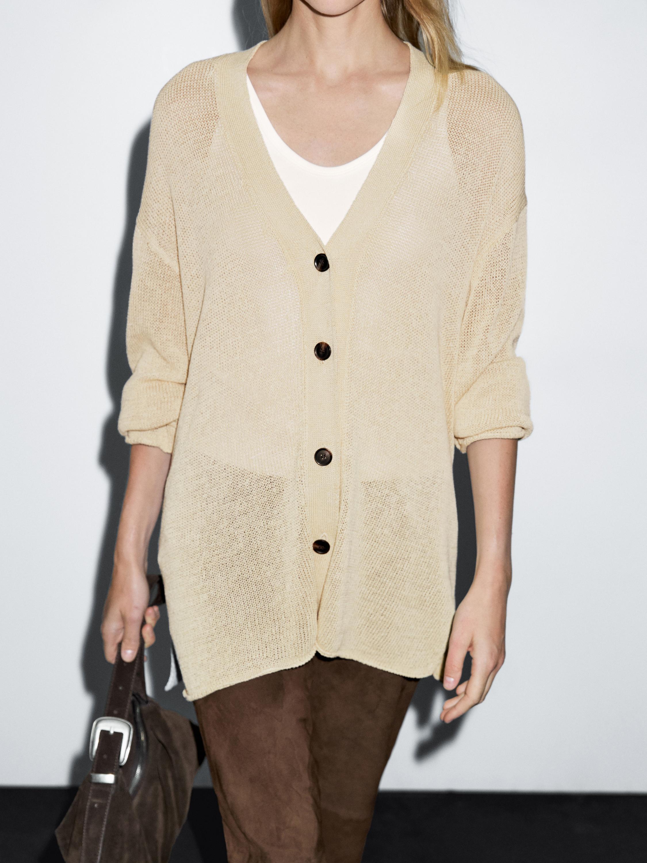 Oversize fine knit cardigan