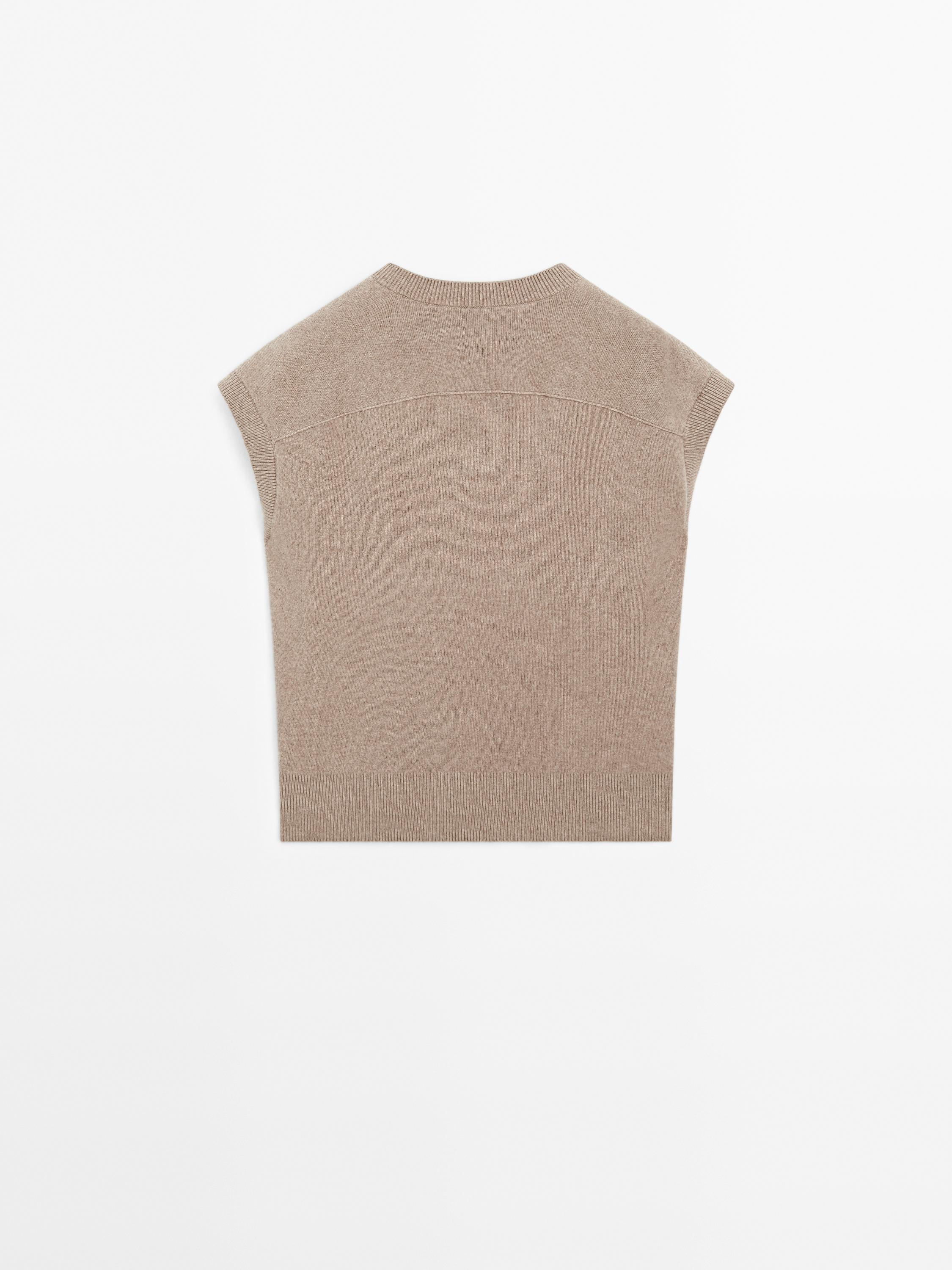 Wool blend knit vest