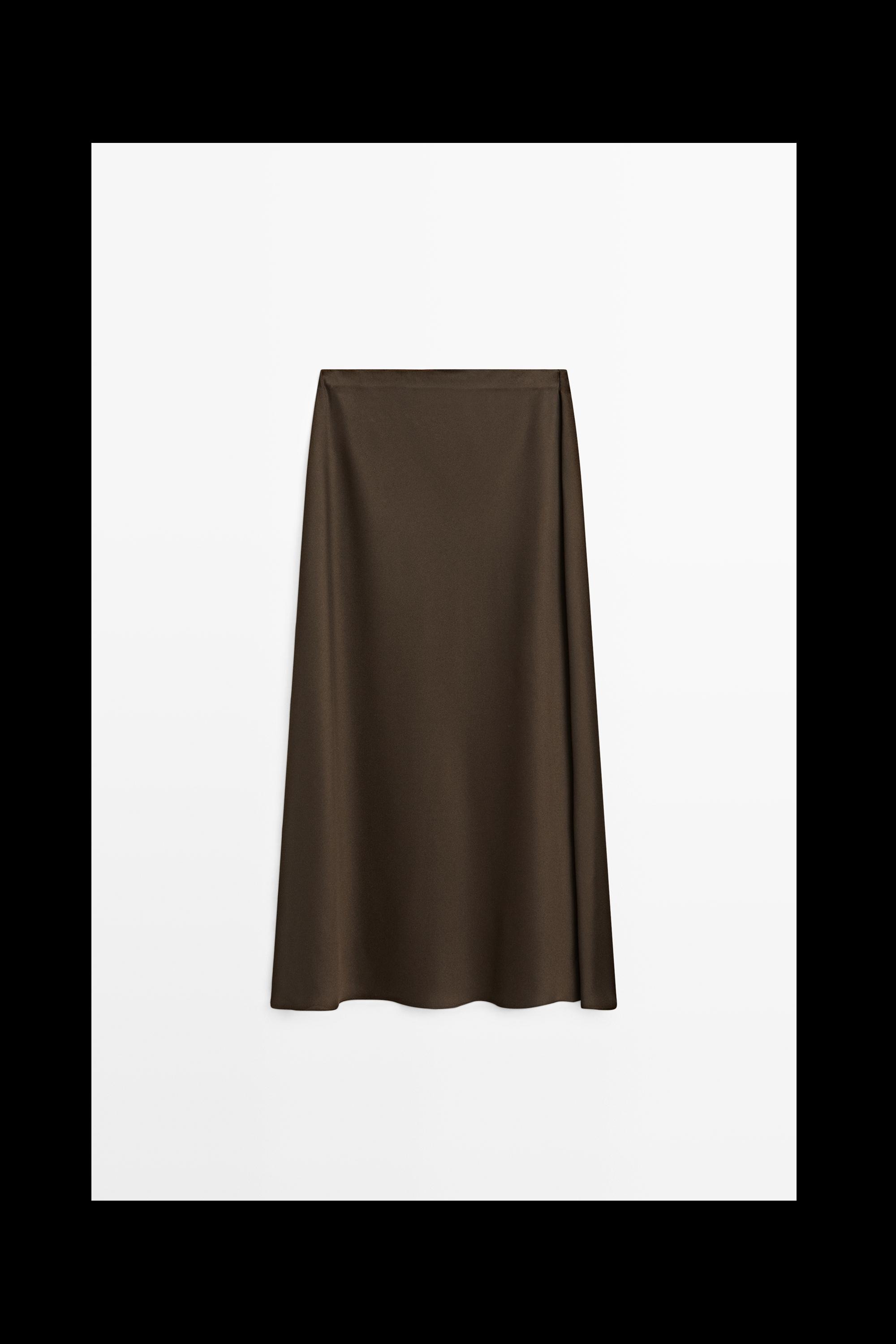 Flowing satin skirt