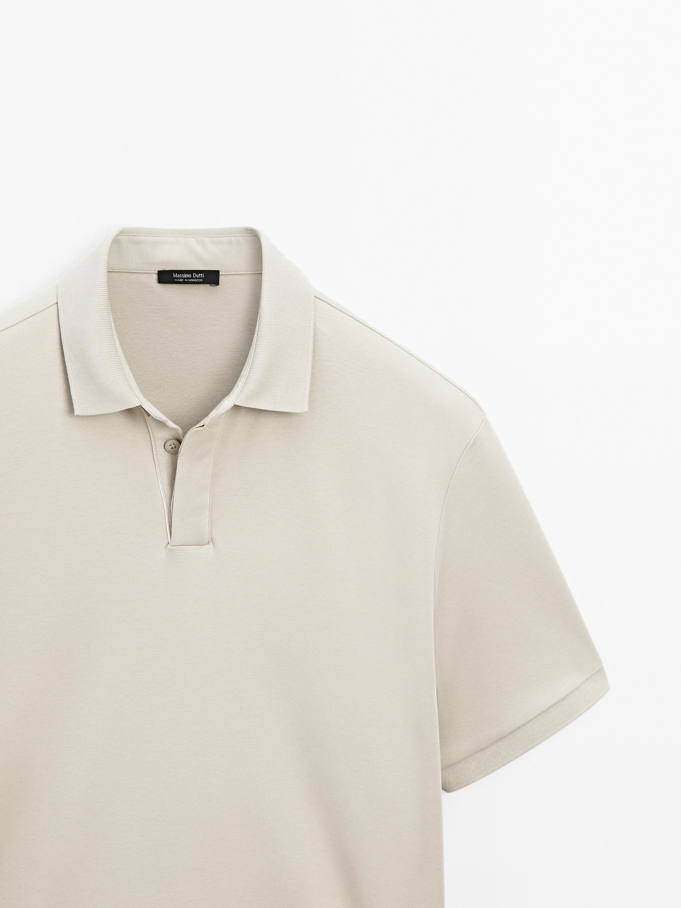 Cotton blend short sleeve polo shirt