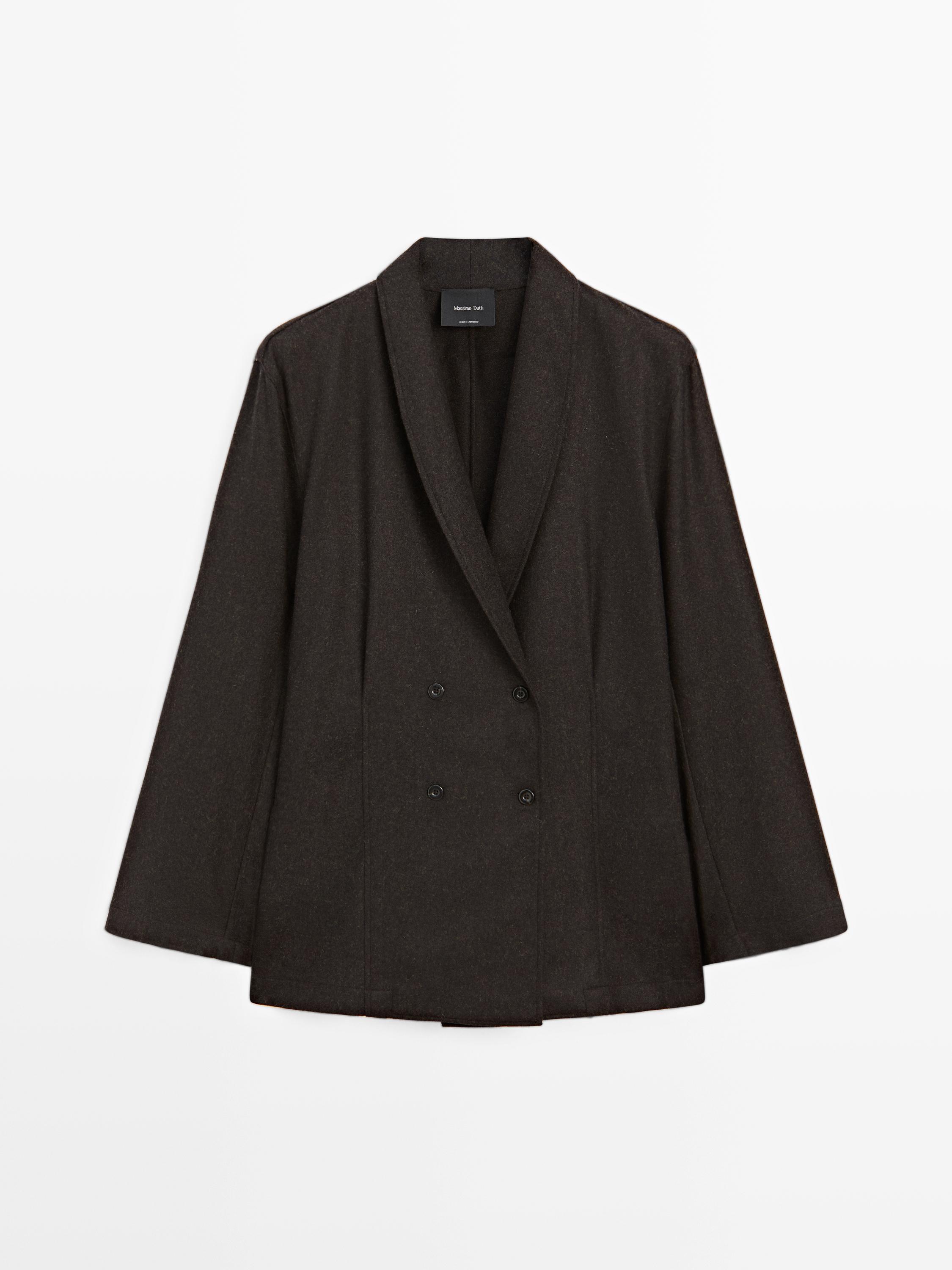 Wool blend double-breasted blazer