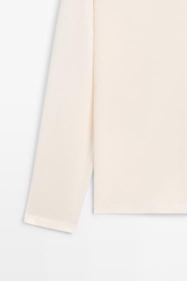 100% lightweight cotton henley T-shirt — Off white 7