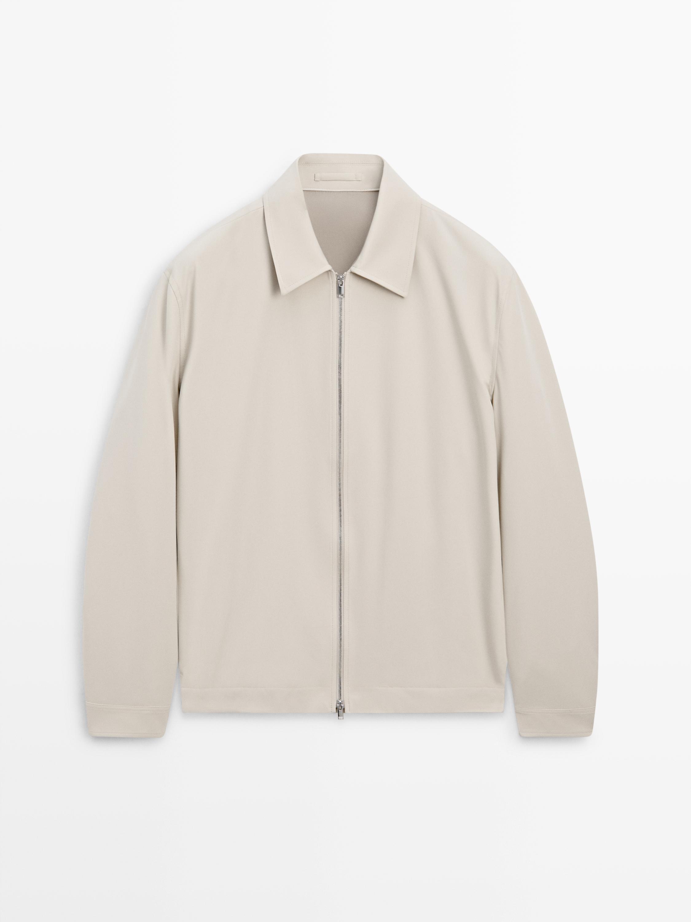 Cropped overshirt with pocket details — Light Beige