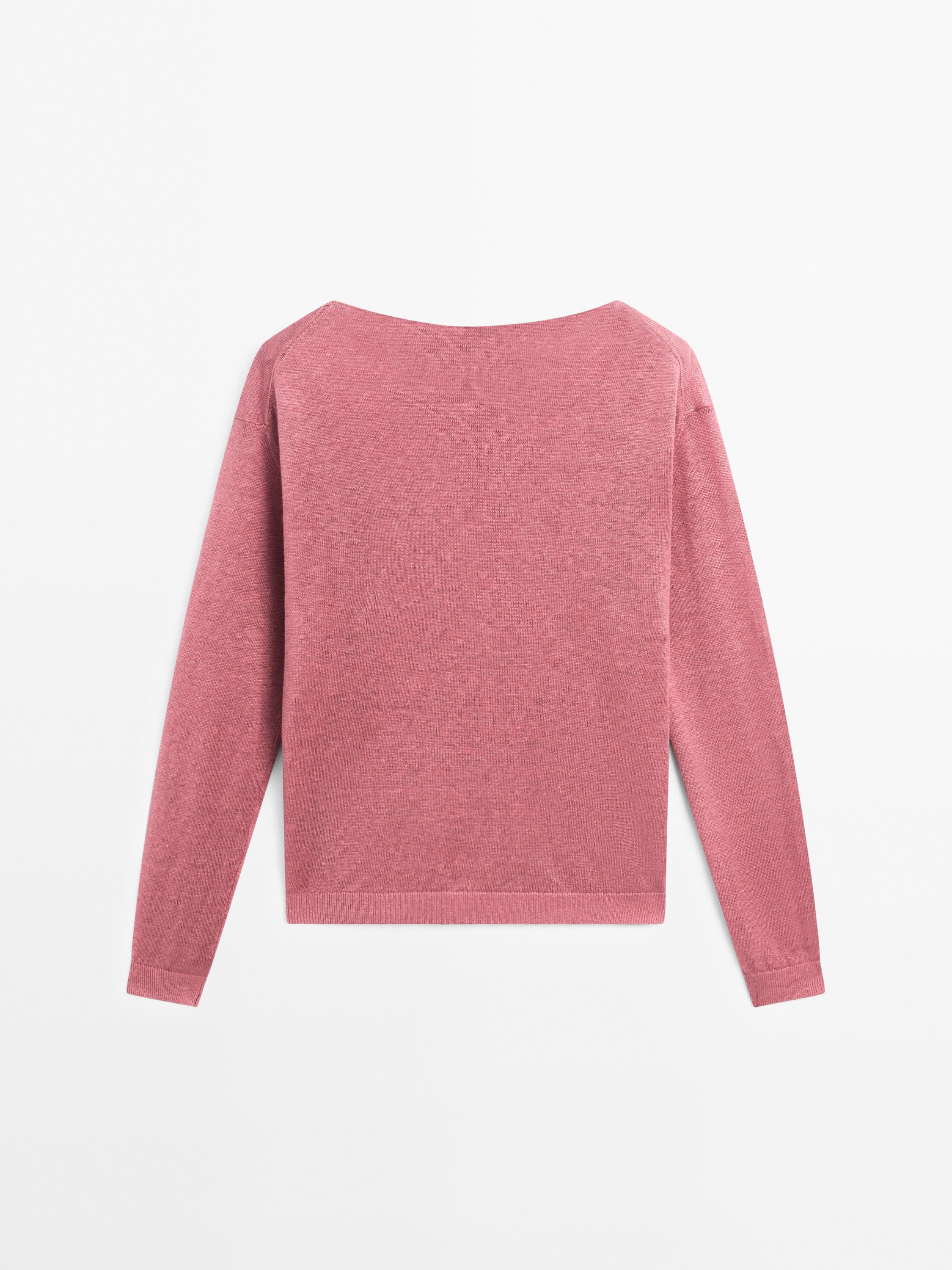 100% linen boat neck sweater
