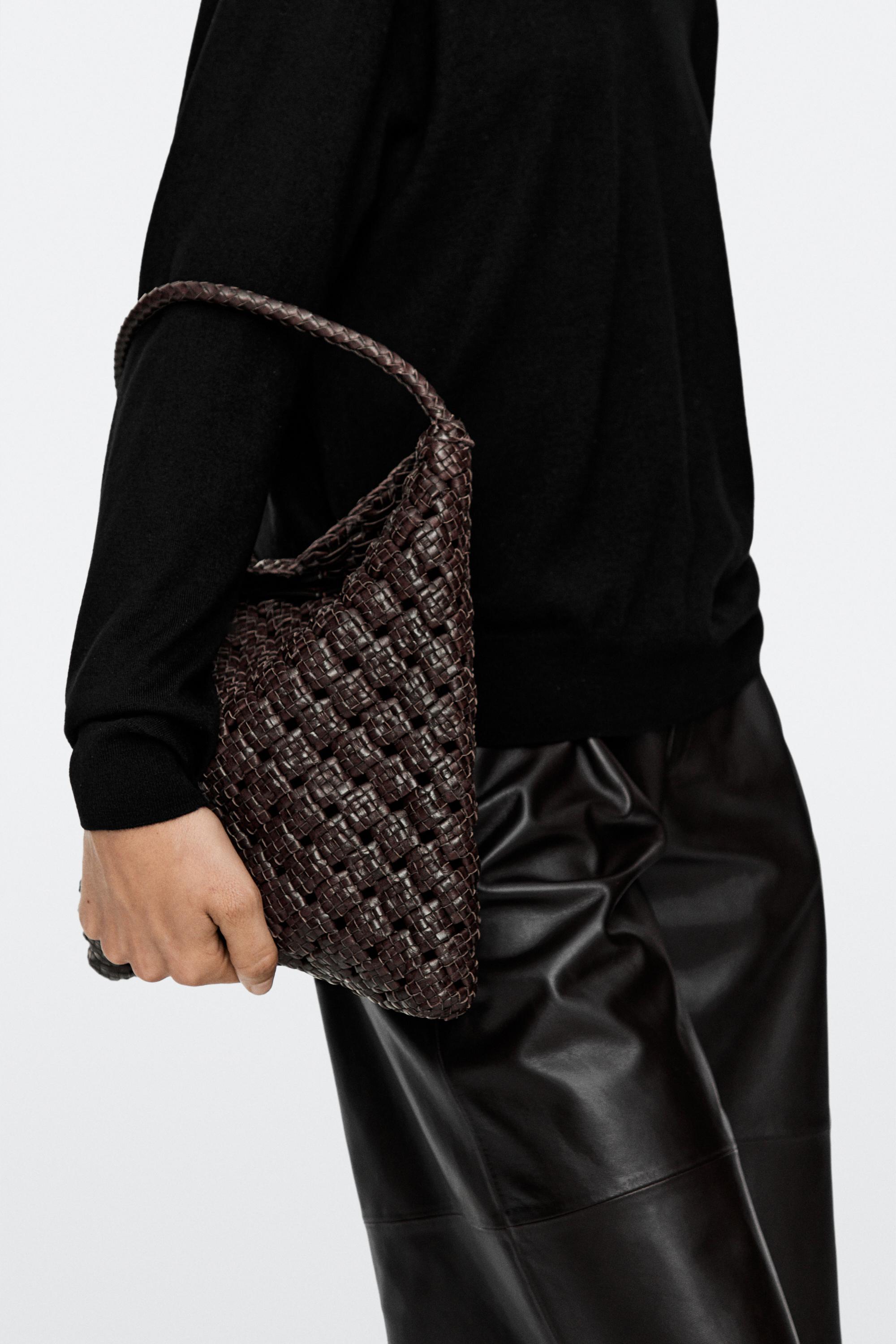 Medium braided nappa leather bag