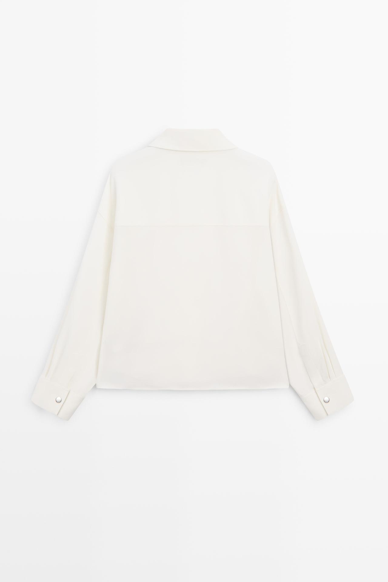 Flowing shirt with button-front detail — CREAM