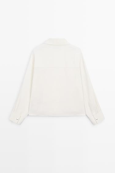 Flowing shirt with button-front detail — CREAM 6