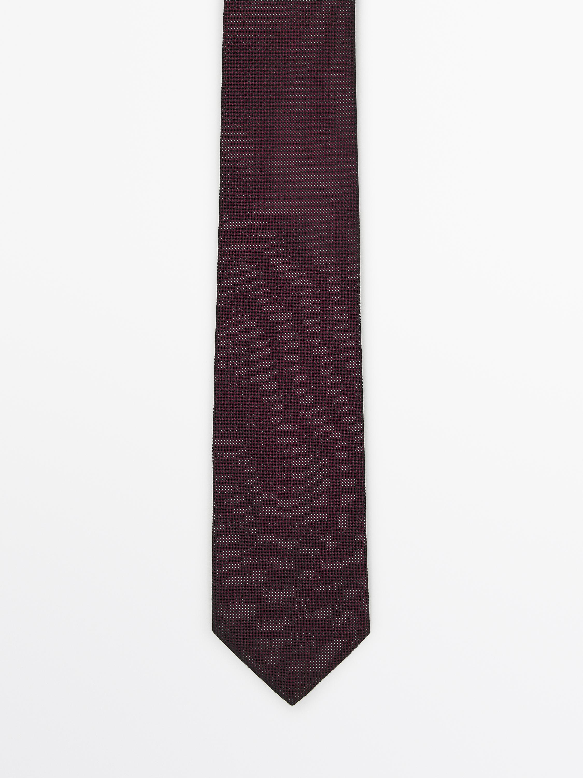 100% mulberry silk polka dot tie — MAROON