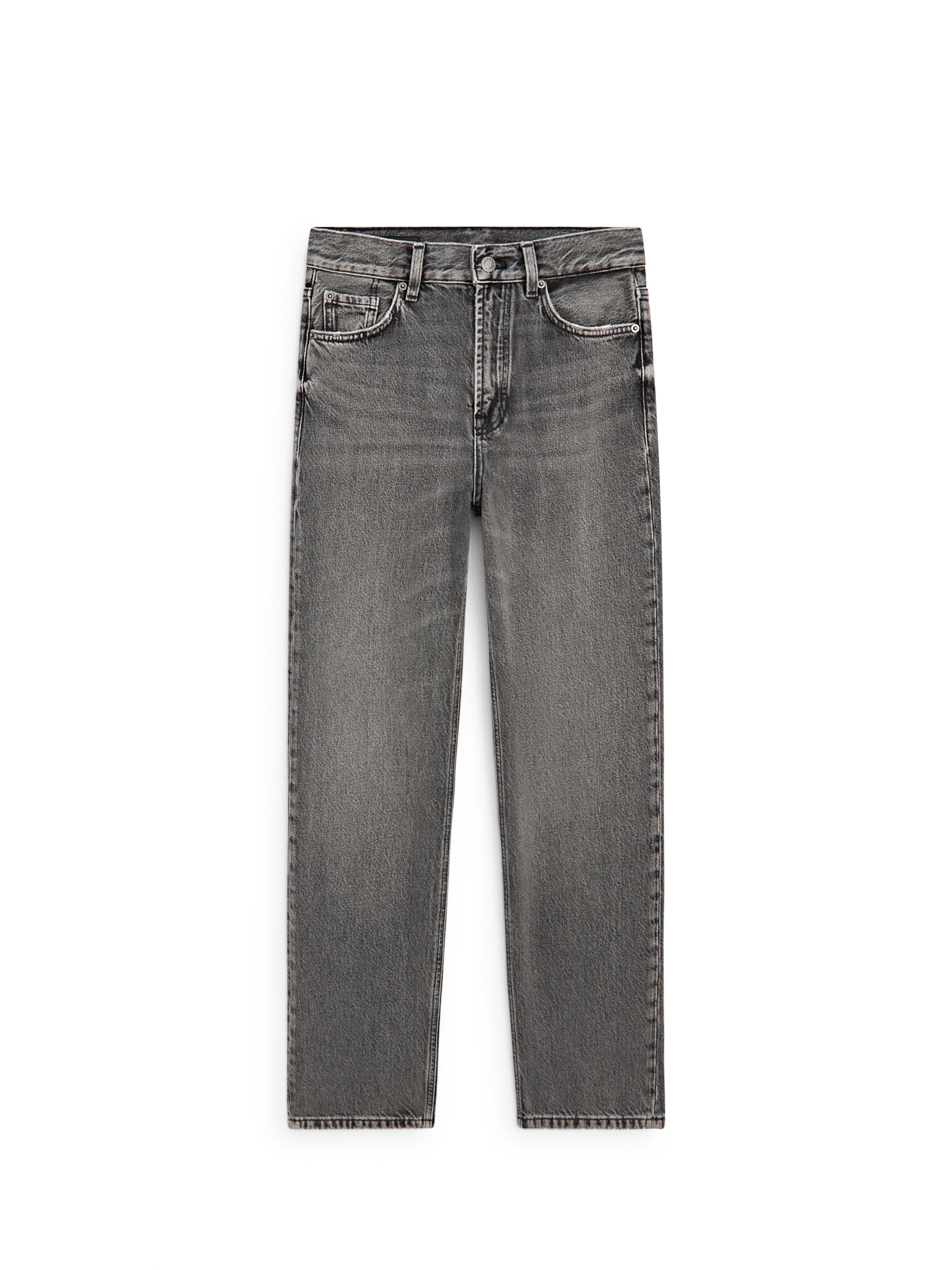Straight-leg high-waist jeans — CHARCOAL