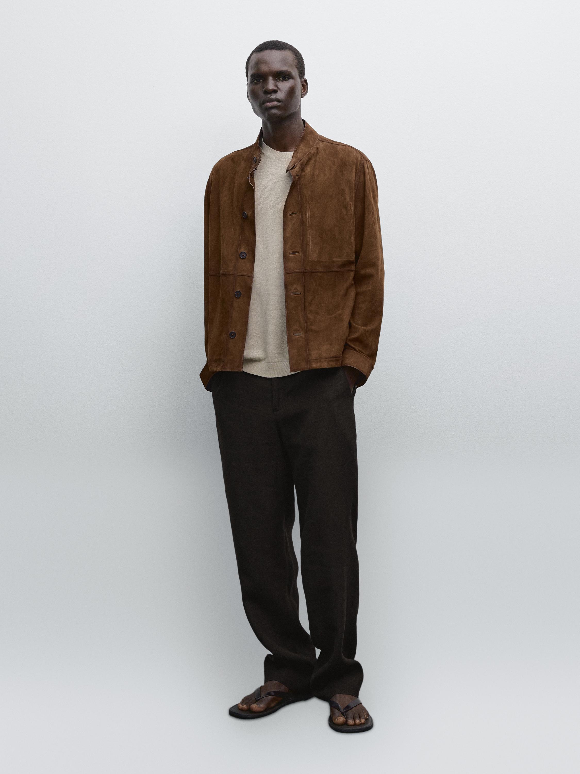 Suede leather jacket · Washed · Bags And Backpacks Massimo Dutti