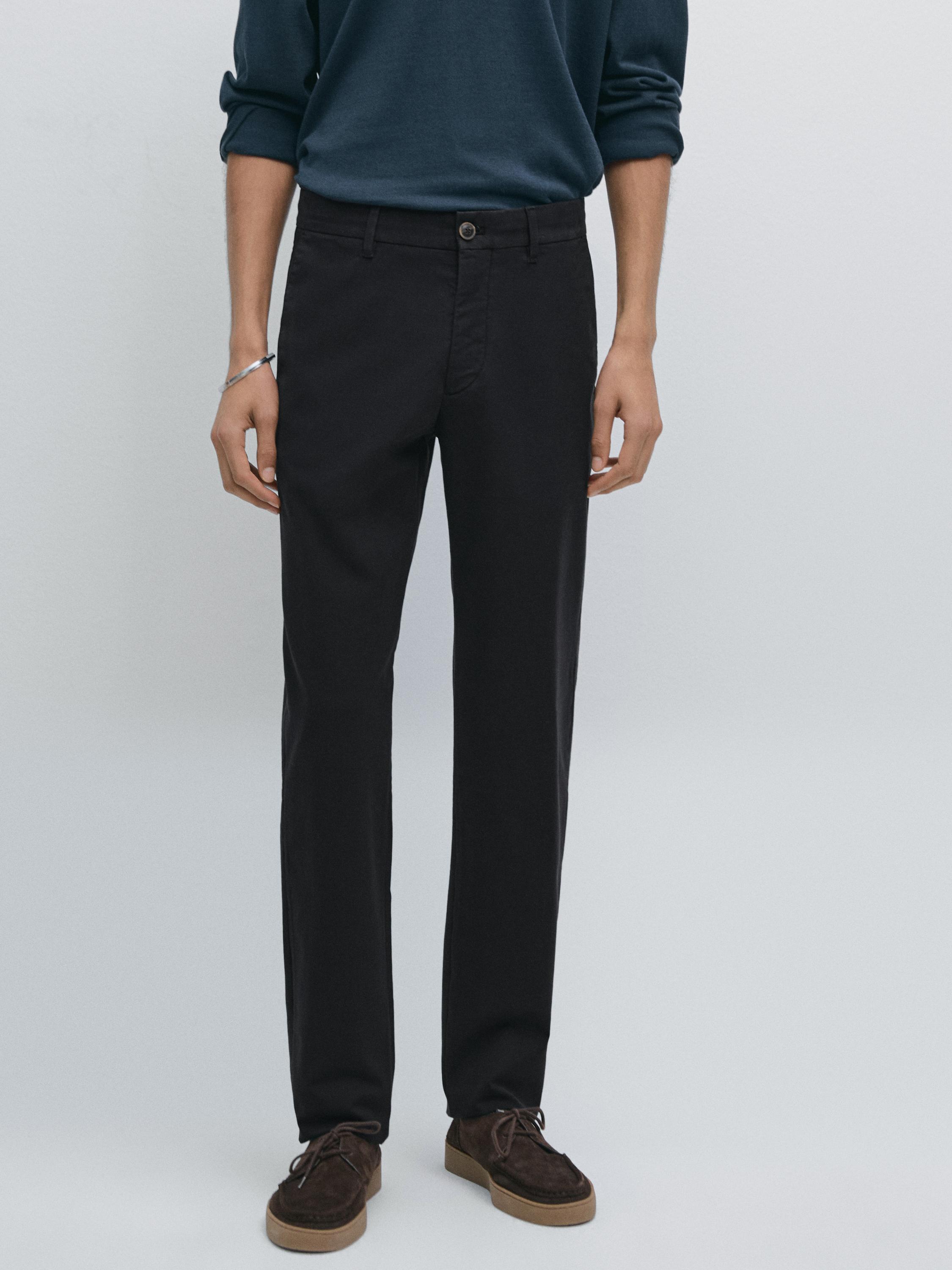 100% cotton slim fit trousers