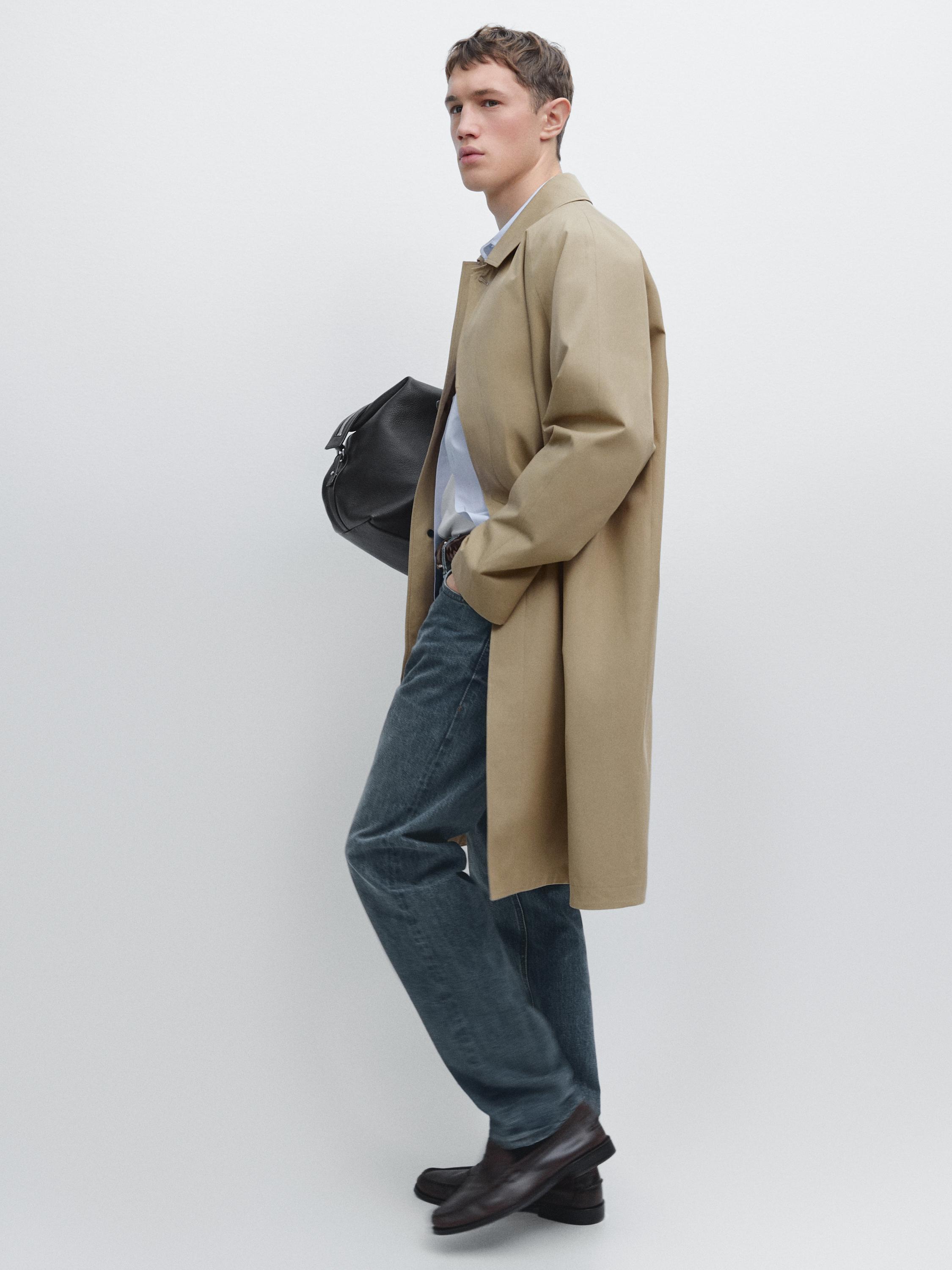 Lightweight cotton trench coat — BEIGE
