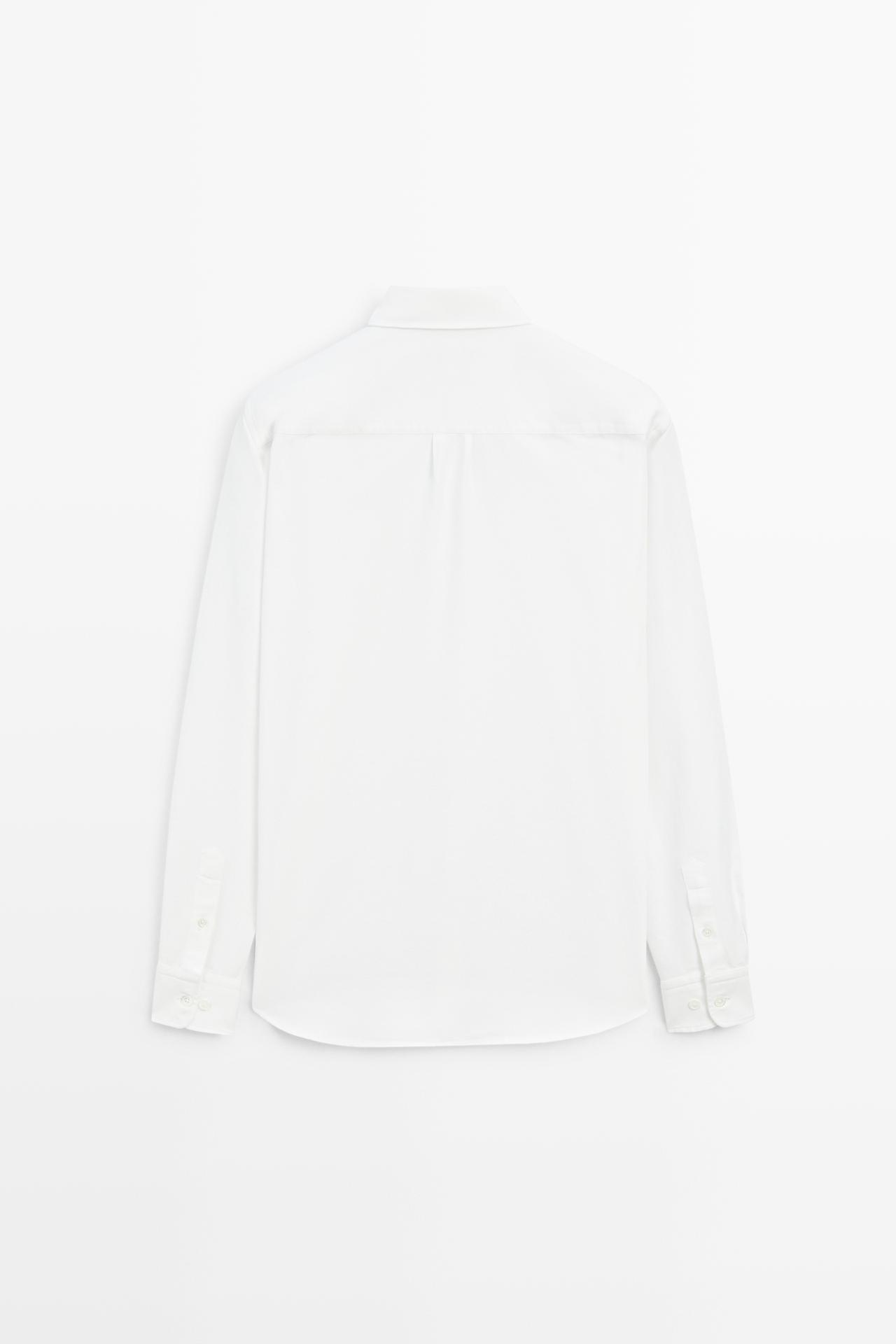 Regular fit 100% cotton Oxford shirt — WHITE