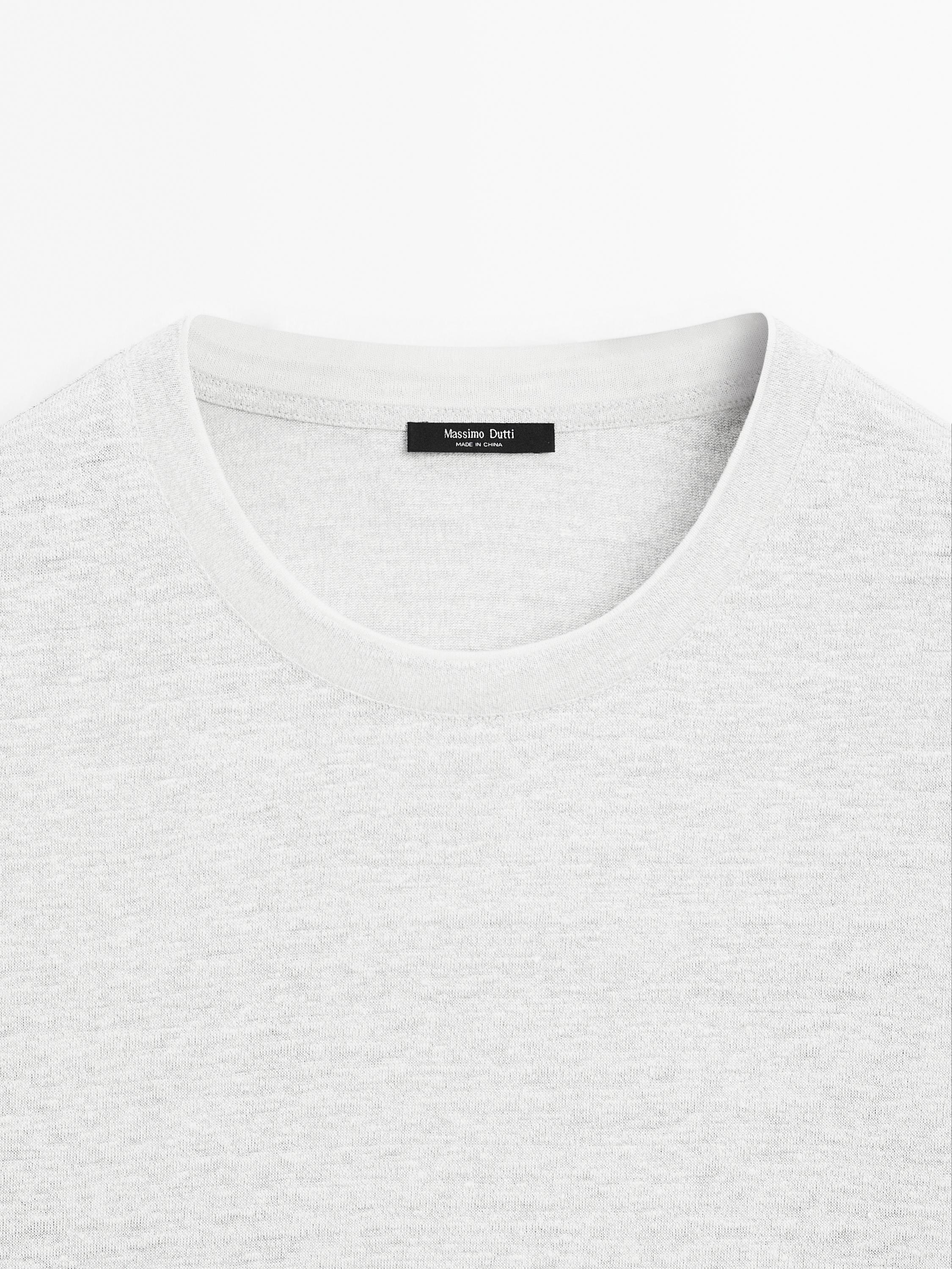 Camiseta punto contraste mezcla lino
