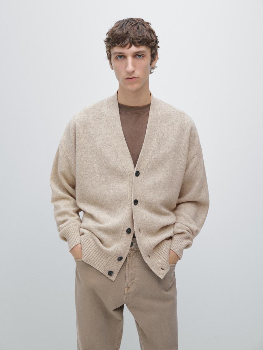 Cardigan Uomo A Maniche Lunghe Con Scollo A V - Maglia Fine, Bottoni, Stile Vintage, Per Autunno/inverno