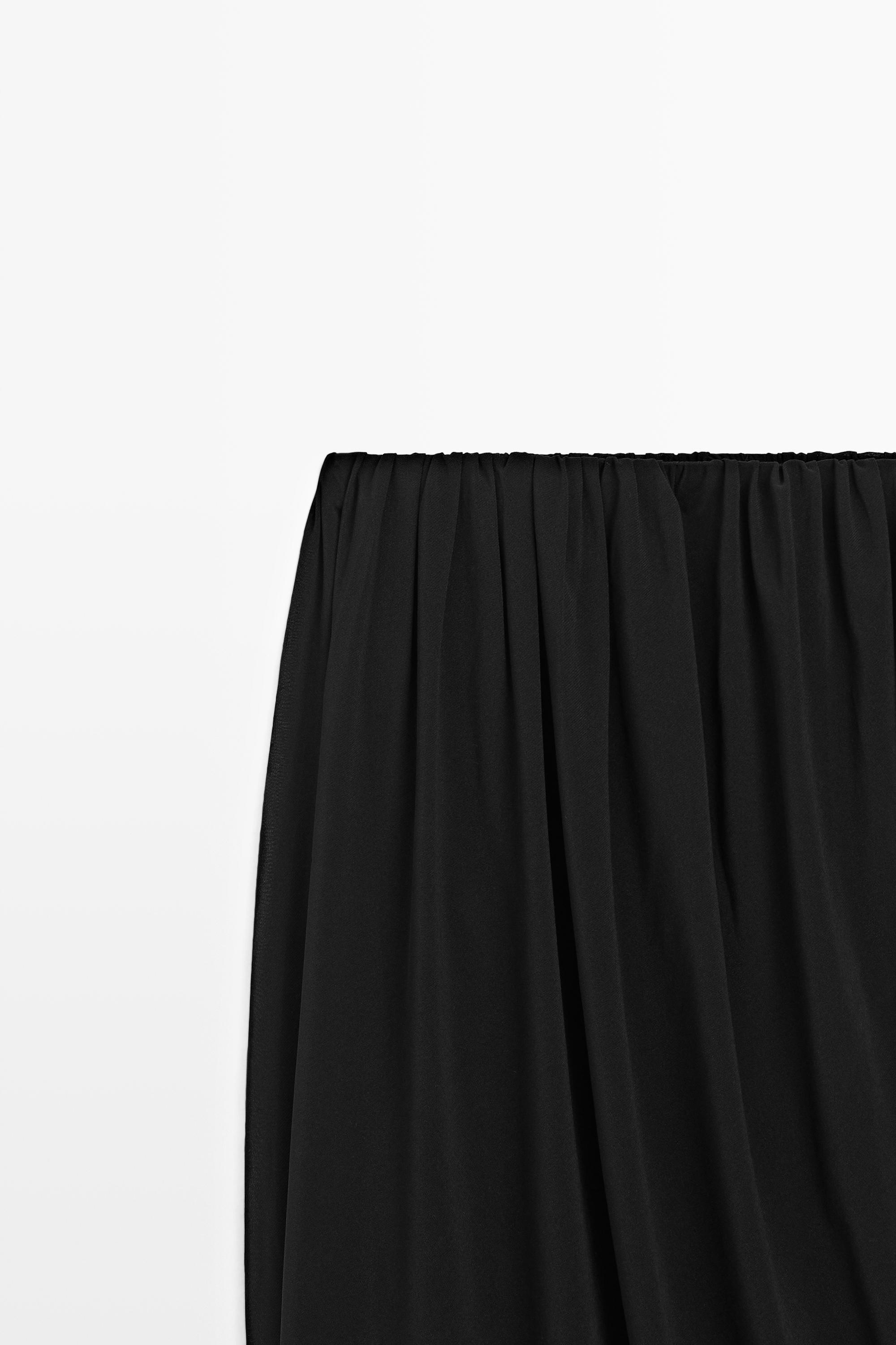 Strapless flowing top — BLACK