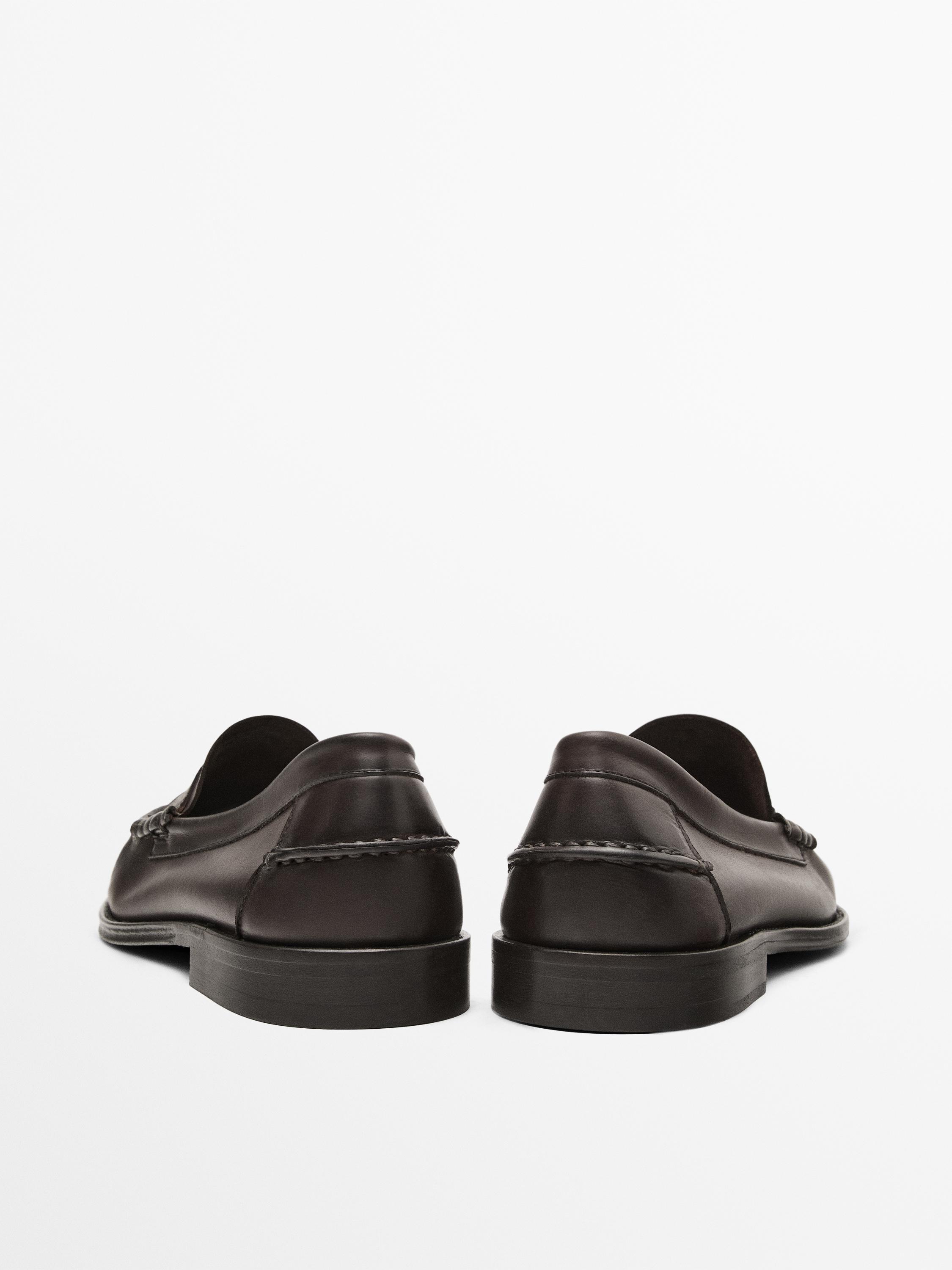Soft oiled leather penny loafers — TAN