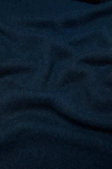 100% cashmere fine-knit scarf — NAVY BLUE 3