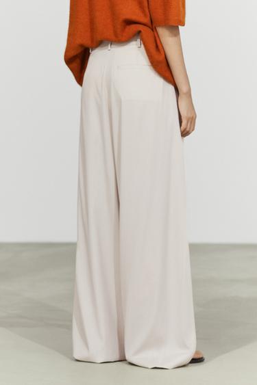 Wool blend pants with dart and button detail — ICE 8