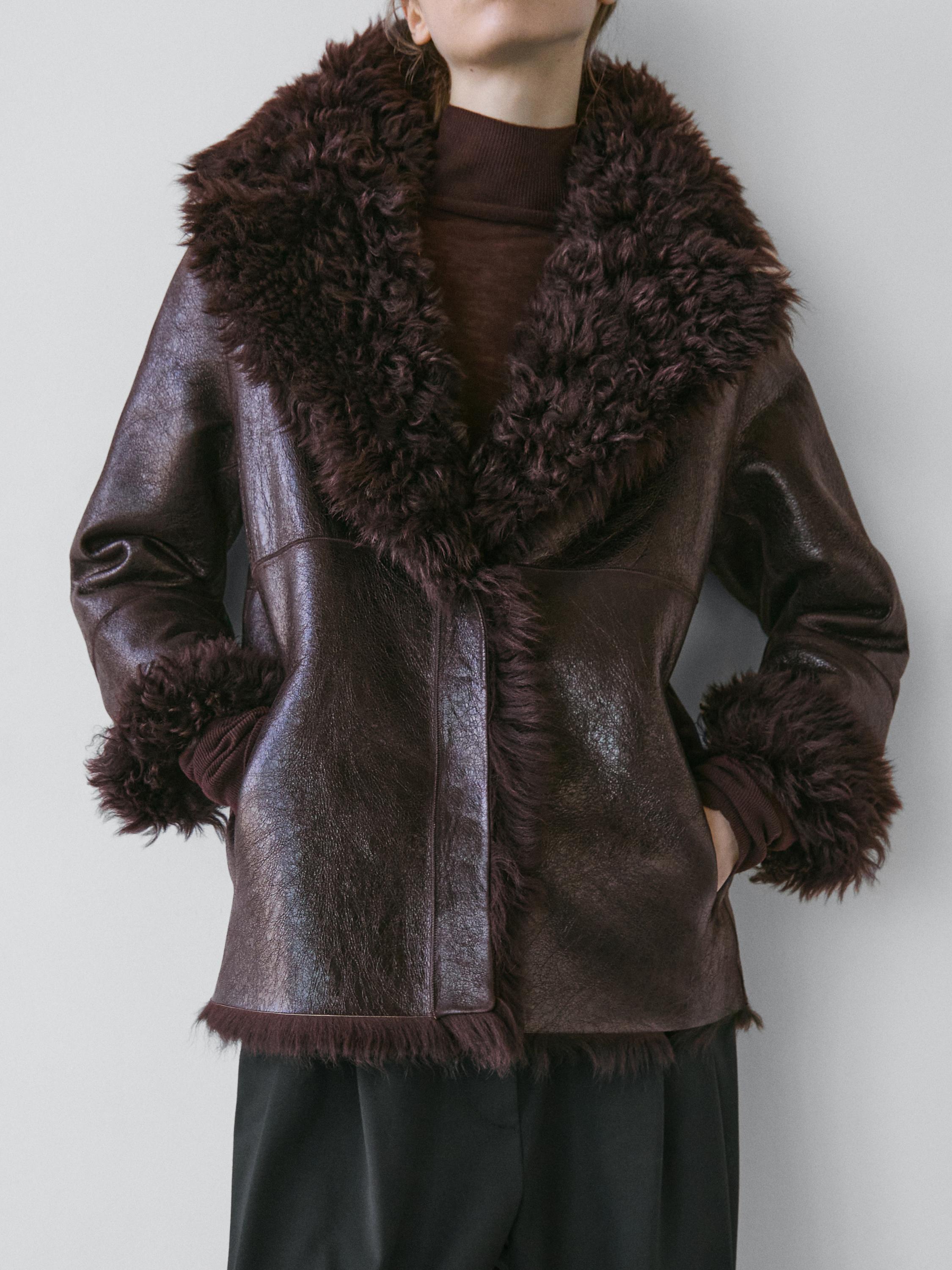 Пальто из овечьей кожи с воротником с лацканами - STUDIO