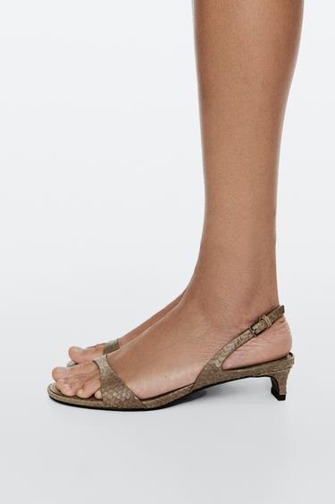 High-heel sandals in embossed leather — ANIMAL PRINT 4
