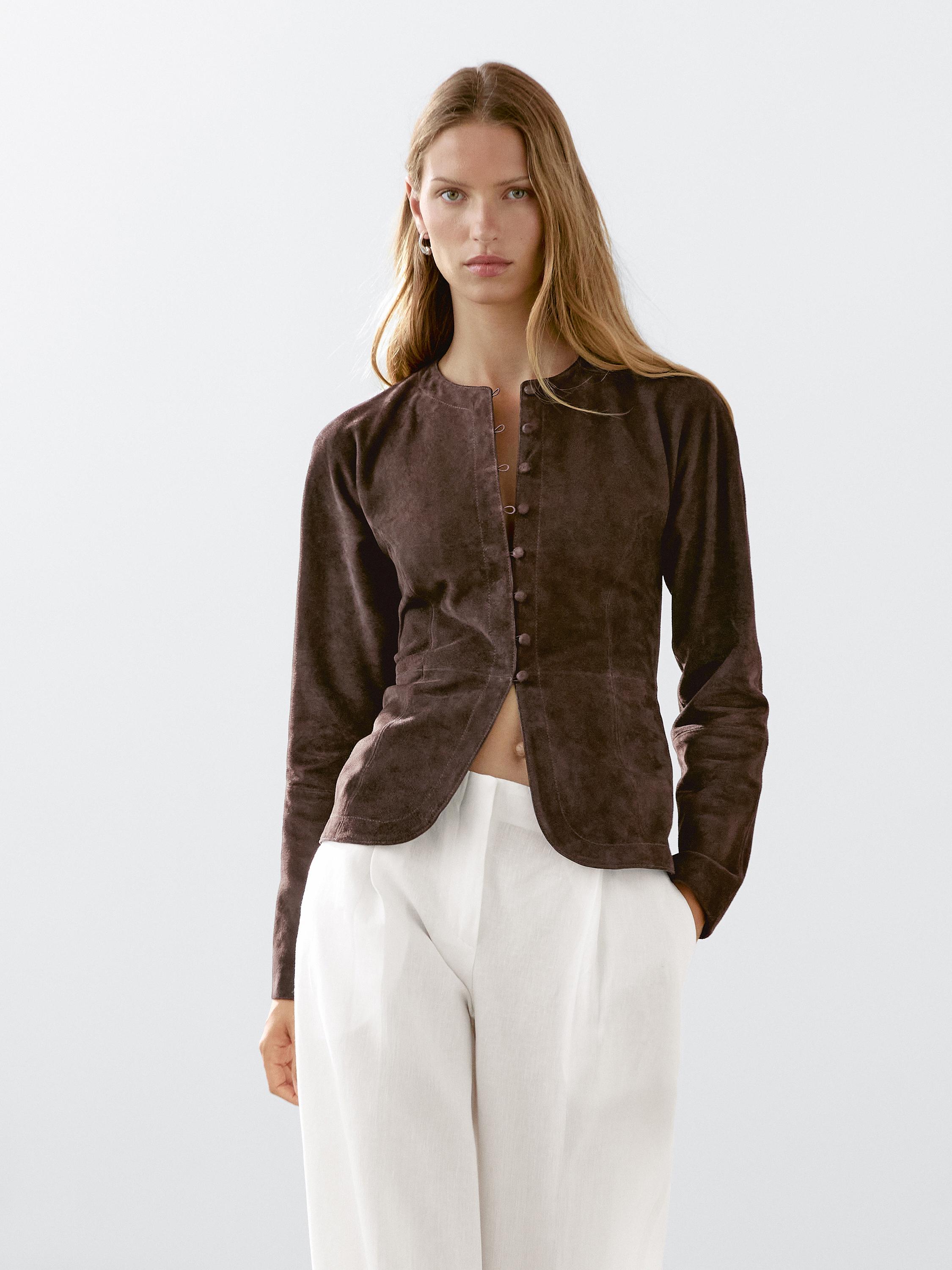 Camisa corta piel ante