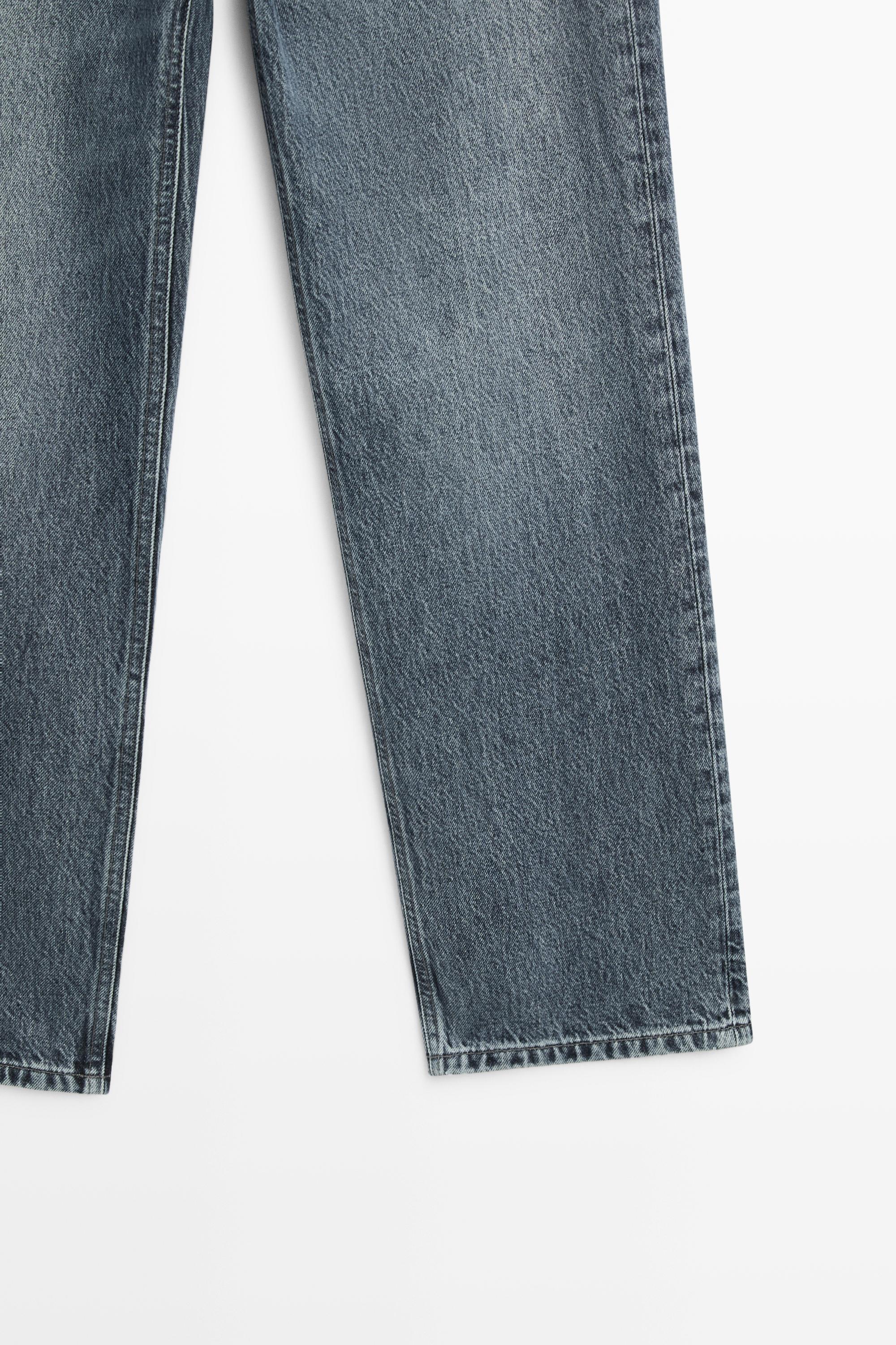 High-waist straight-leg jeans — Light Blue