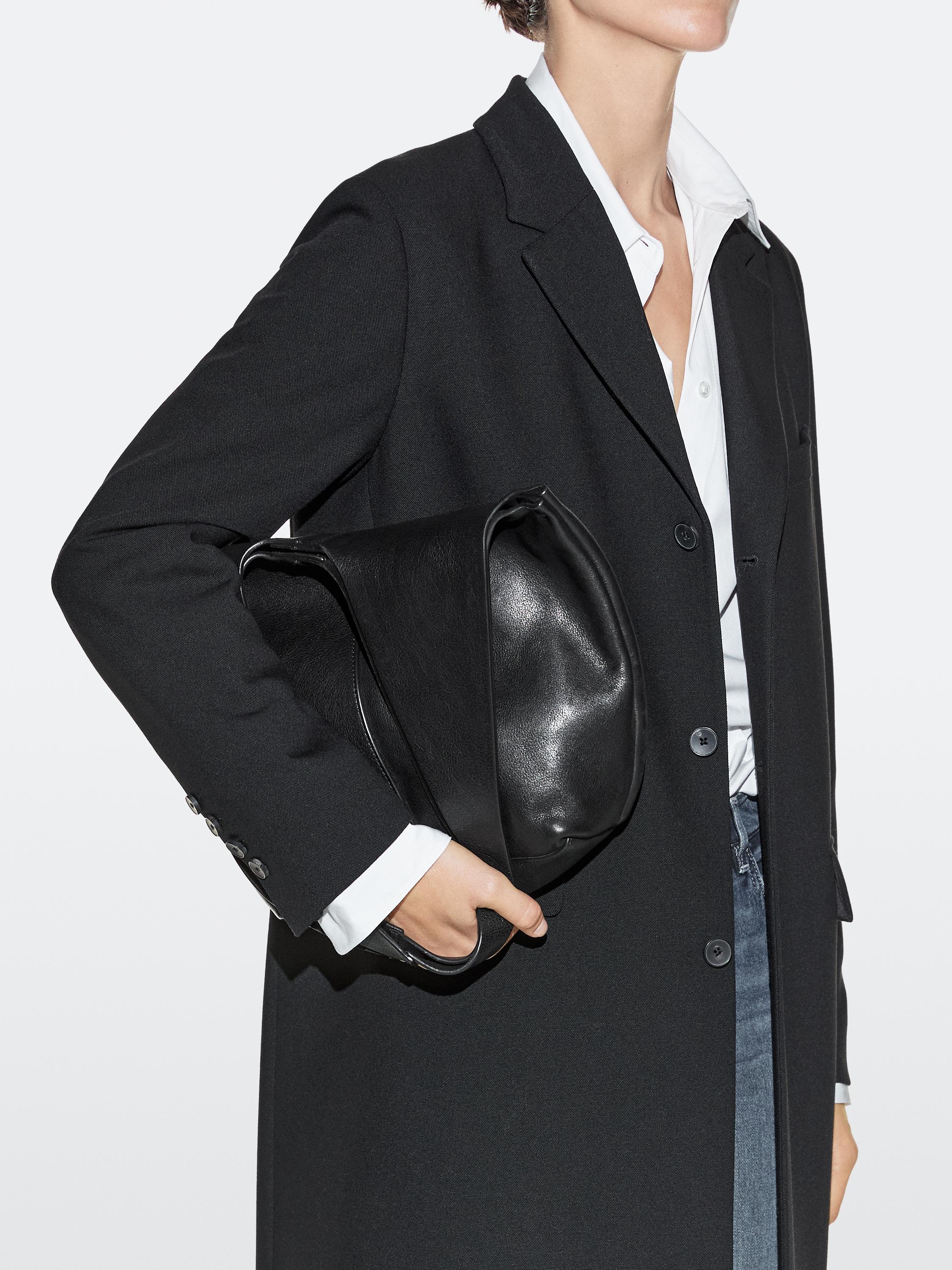 Nappa leather tote bag — BLACK