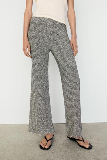 Flowing pants with flecked finish and total look — GREY MARL 5