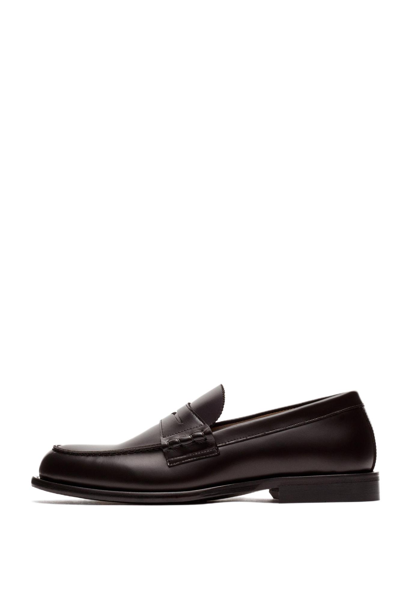 Leather penny loafer — BROWN