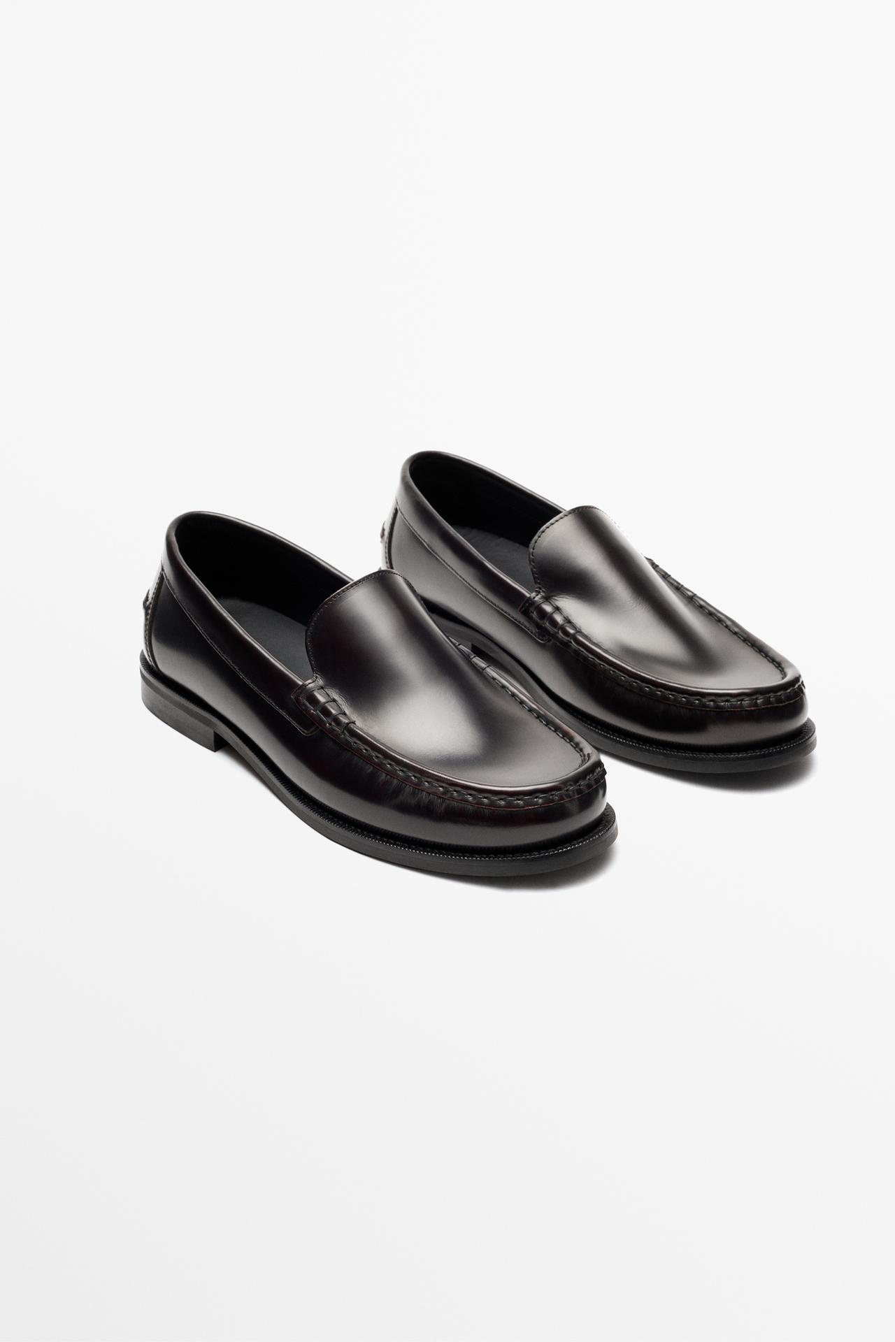 Smooth leather loafer — BURGUNDY