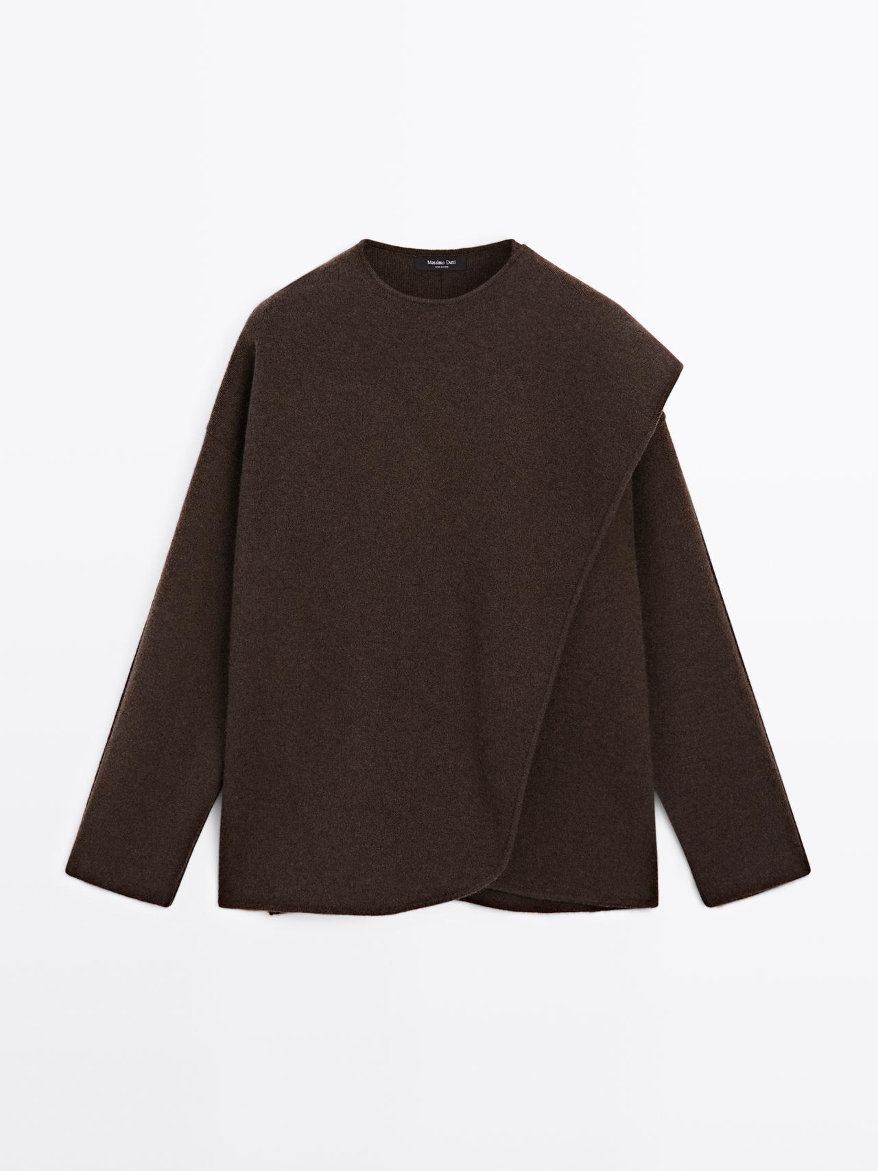 Massimo Dutti - Dames - Cape Vest Van Kasjmiermix - Bruin - M