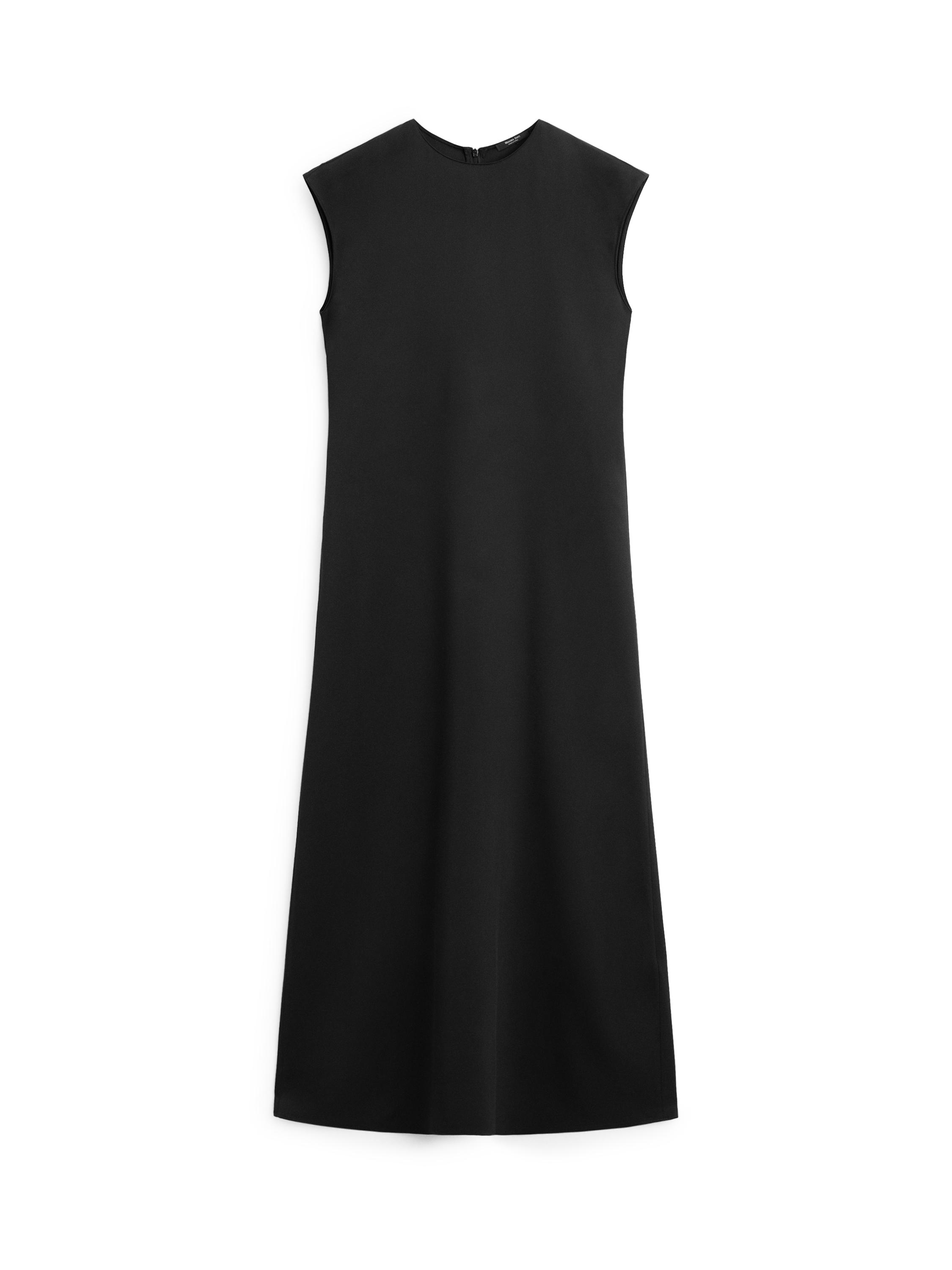 Flowing short sleeve dress — BLACK