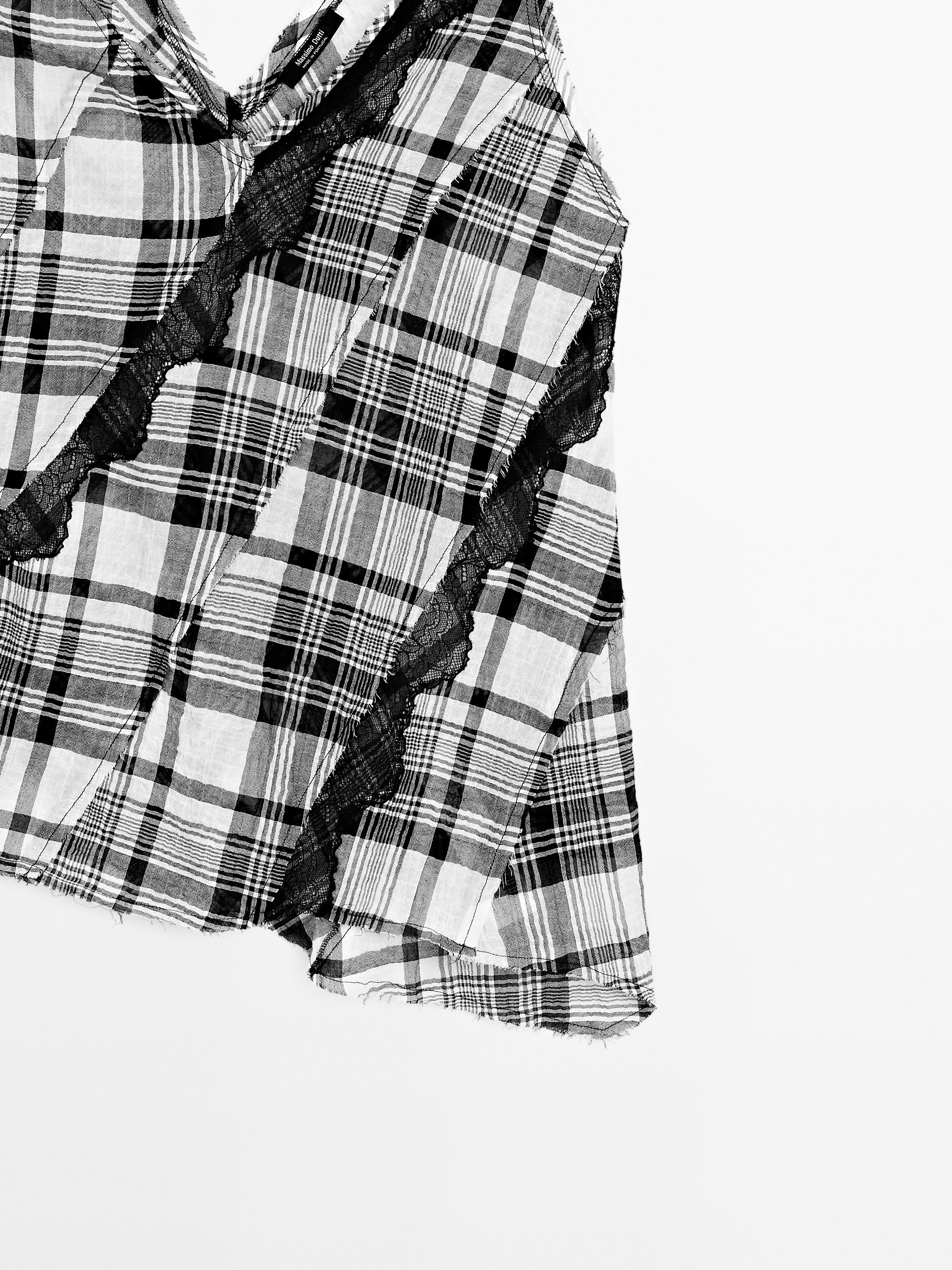 Top z bavlněné směsi s detaily stuh