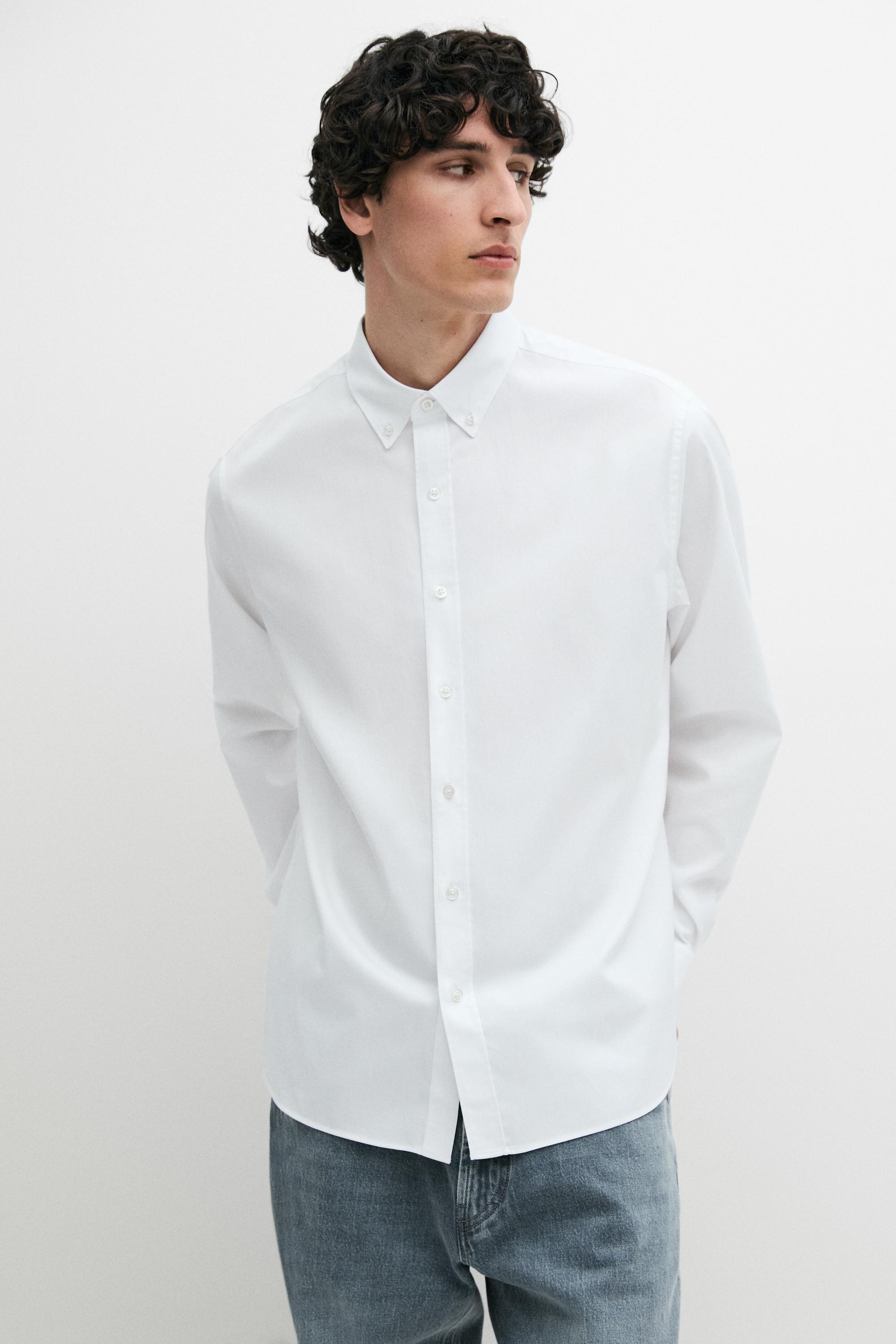 Regular fit Oxford shirt — WHITE