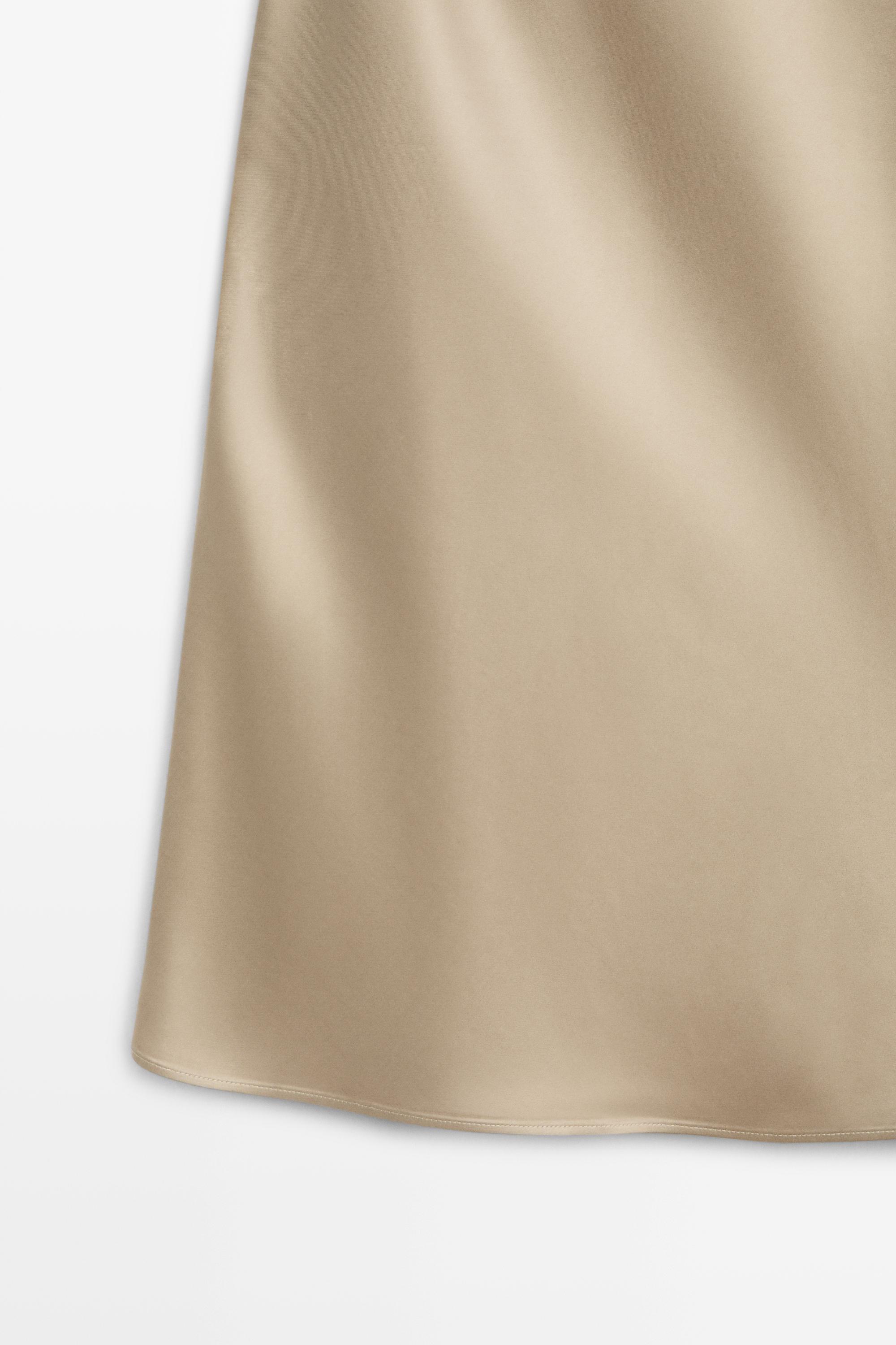 Satin midi skirt — CHAMPAGNE