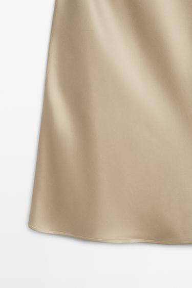 Satin midi skirt — CHAMPAGNE 7