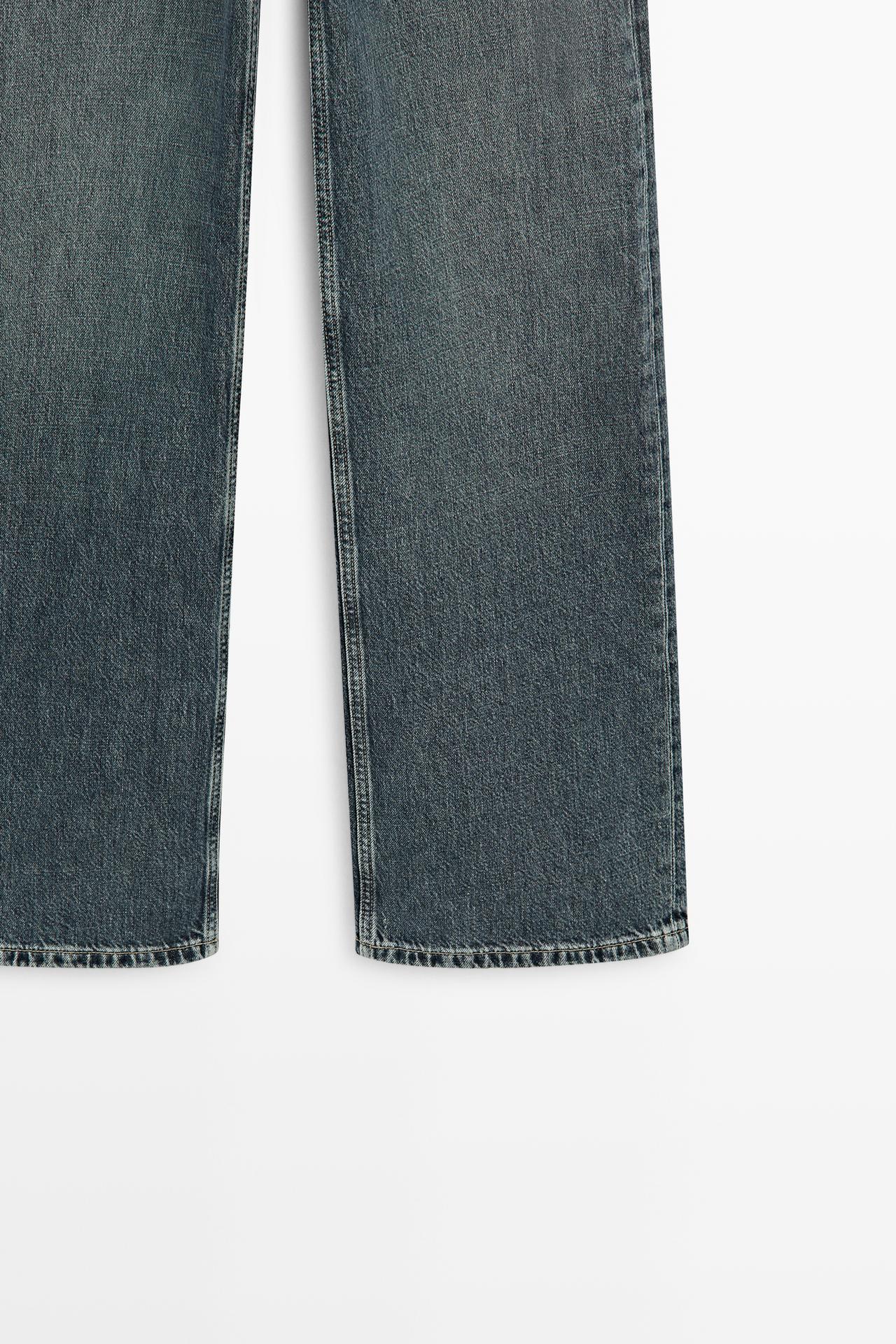 High-waist wide-leg jeans — Dark blue