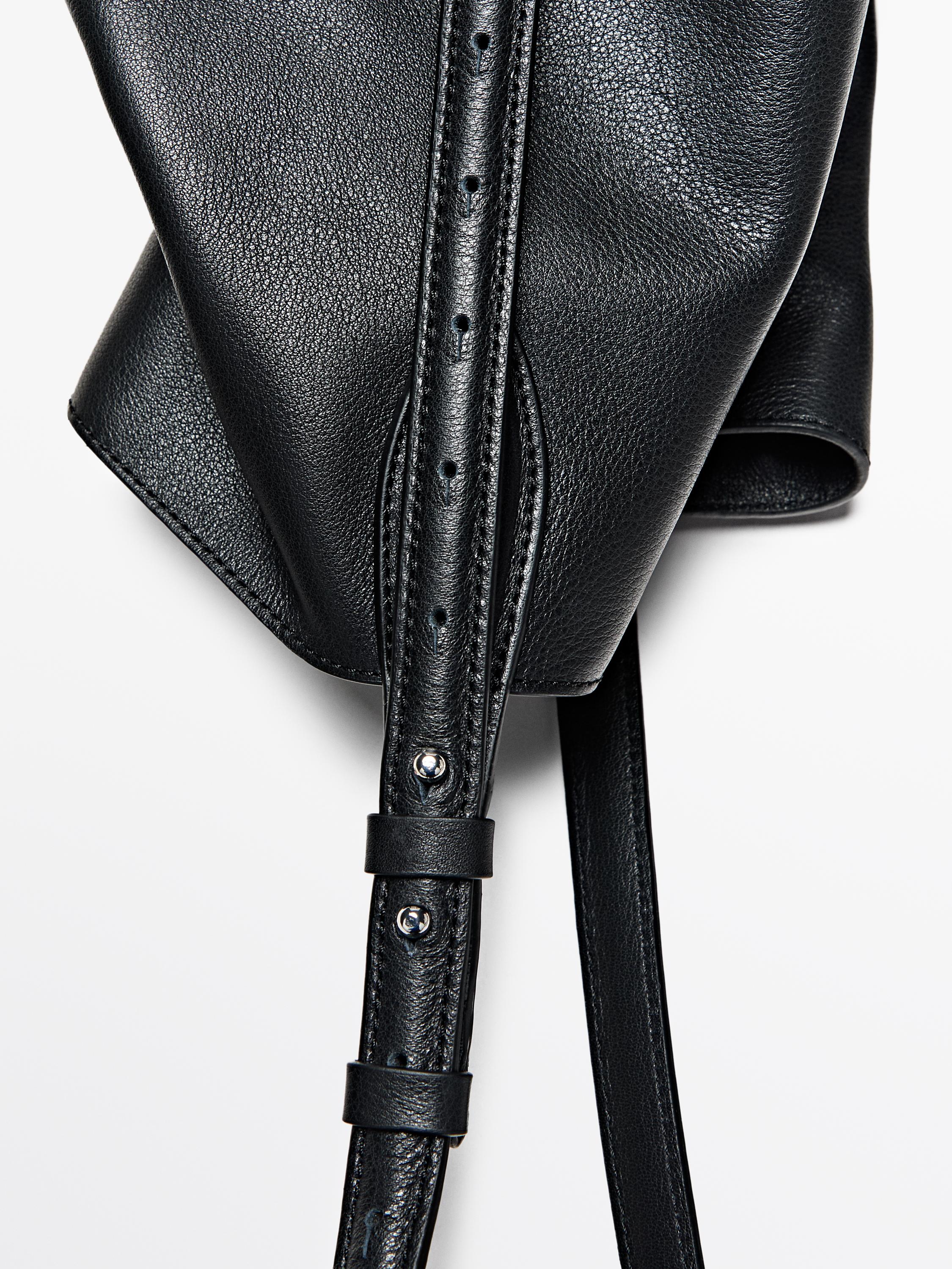 Nappa leather bucket bag — BLACK