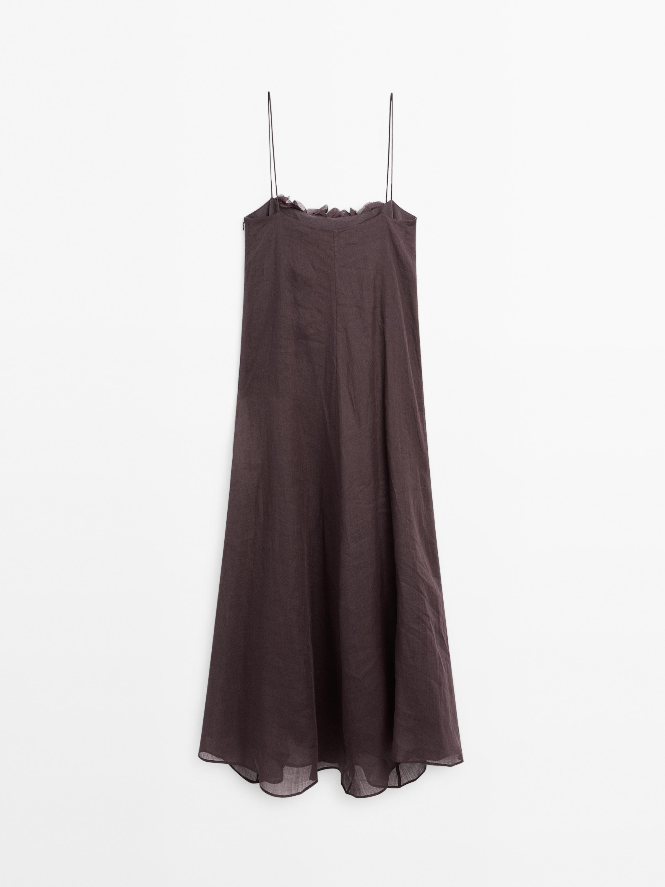 Long ramie floral dress - STUDIO