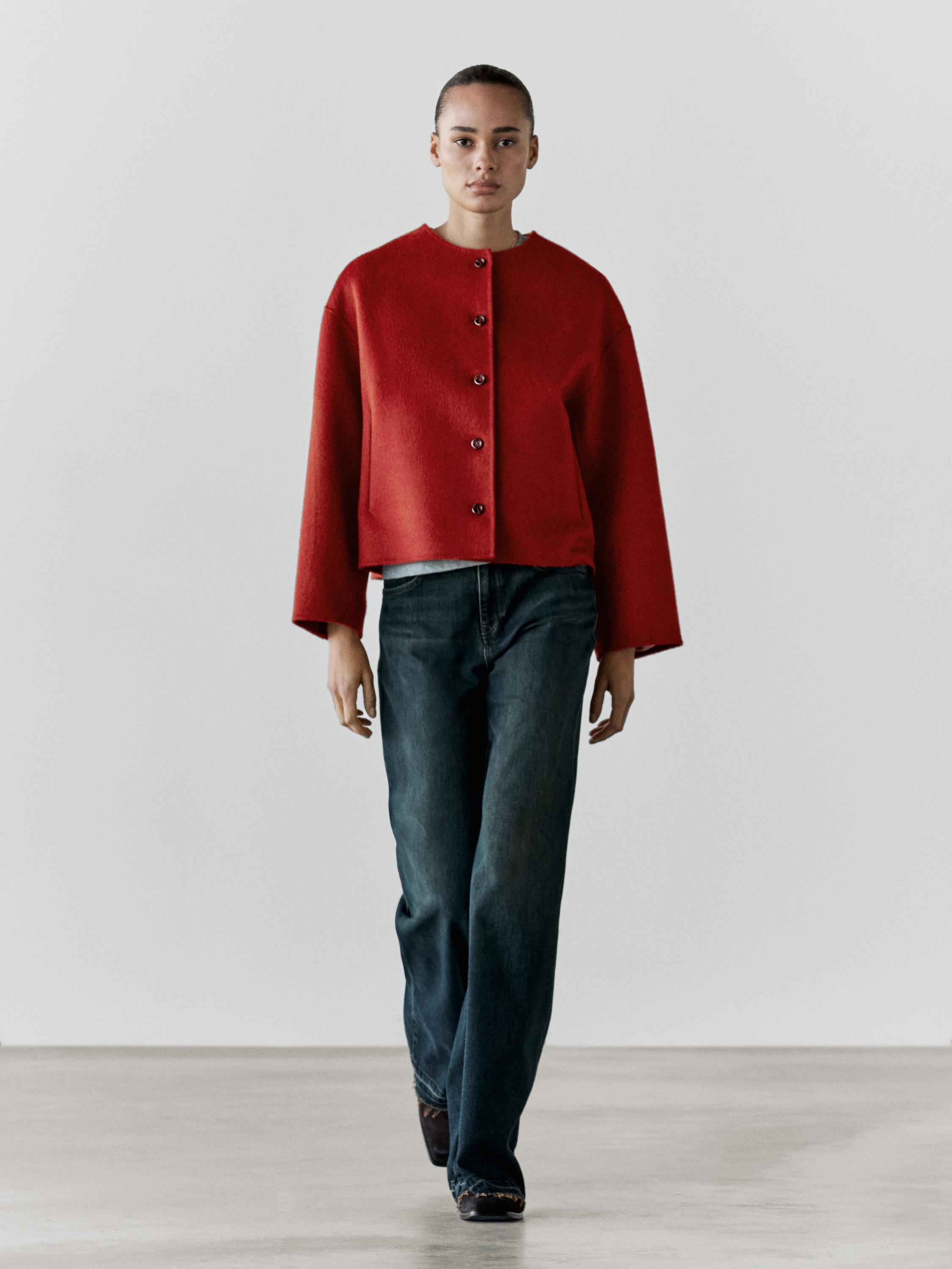 Veste coutures en laine mélangée