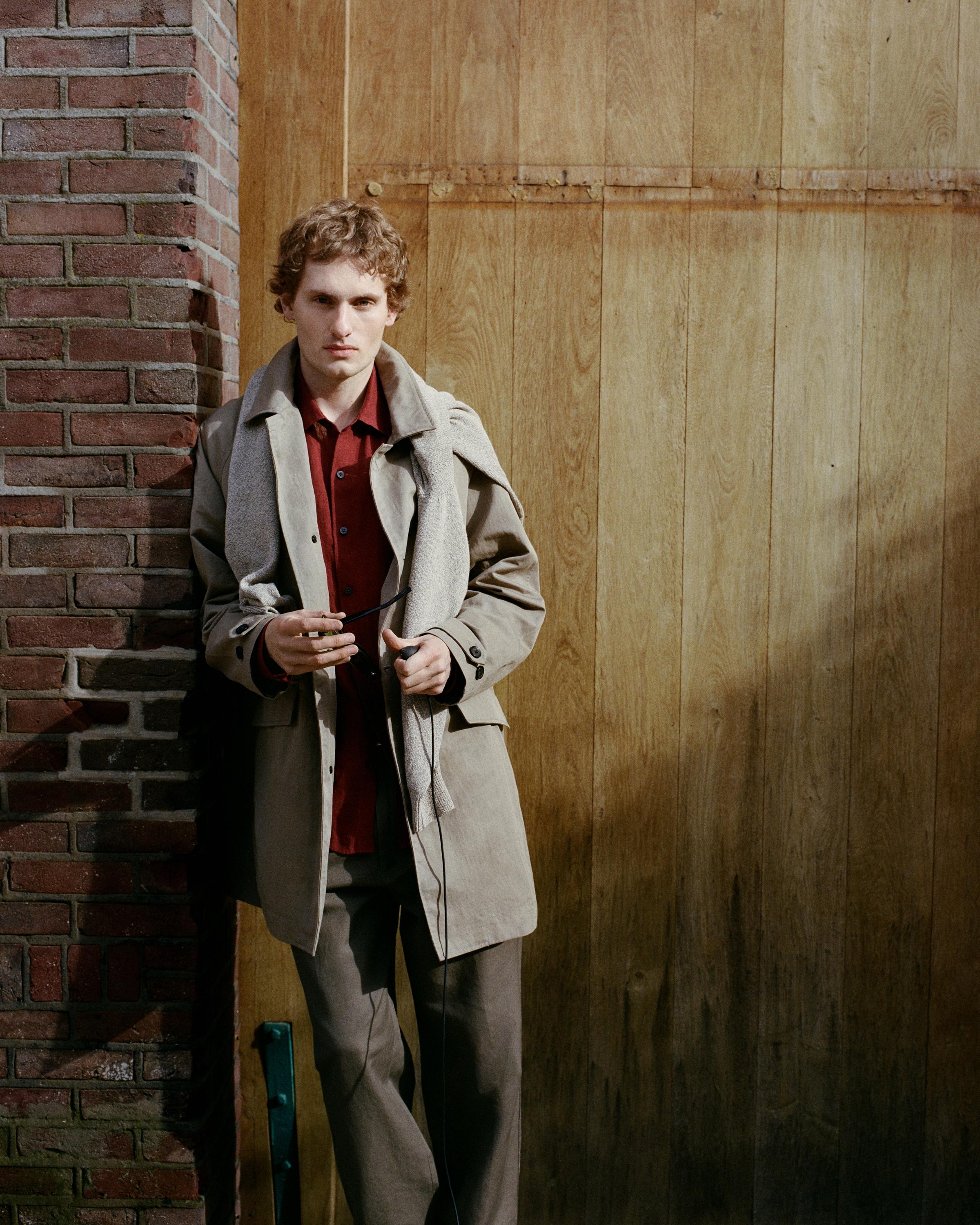 Lightweight cotton blend trench coat — BEIGE