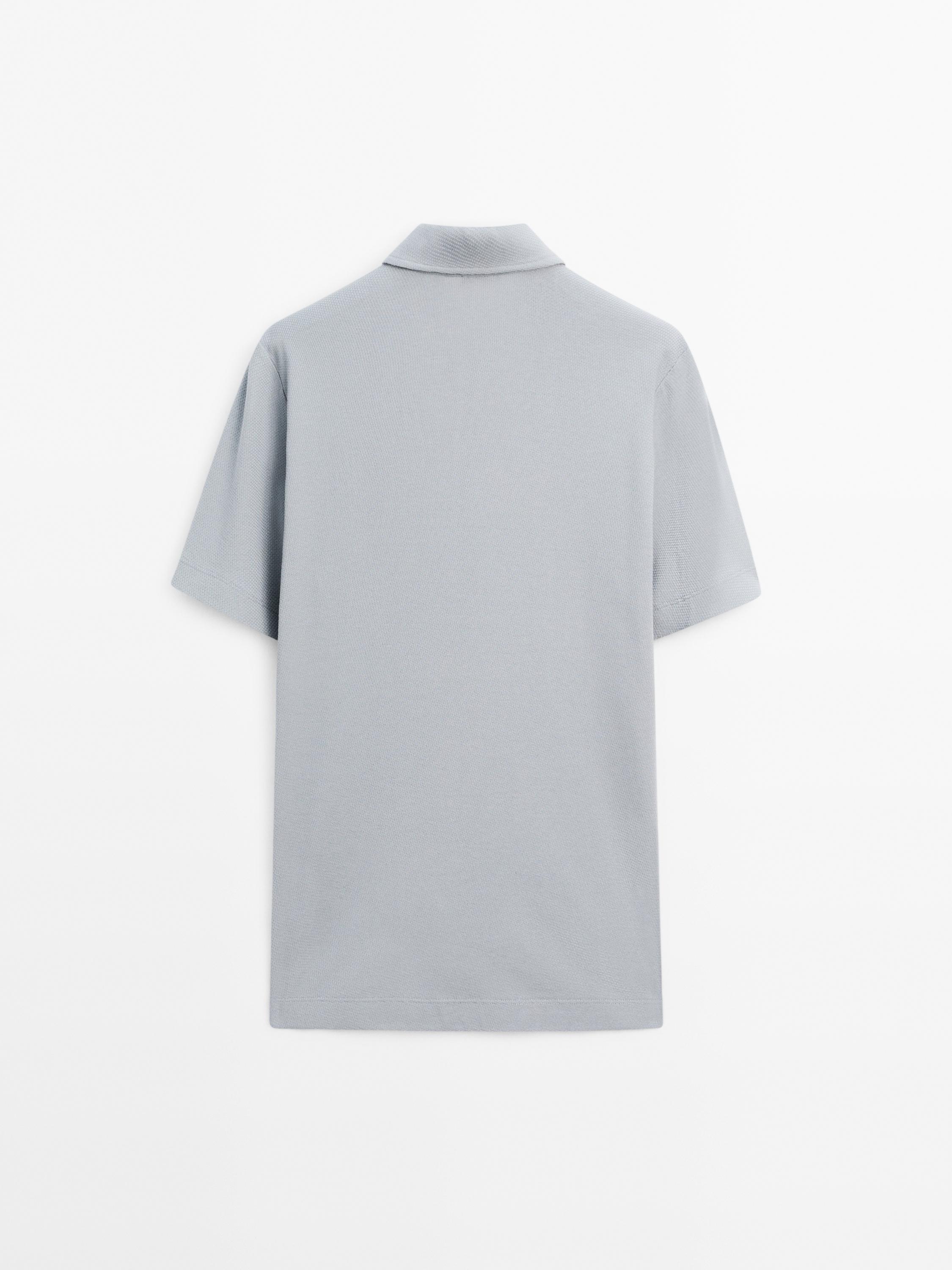 Trikot-Poloshirt aus 100 % Baumwolle mit Strukturmuster