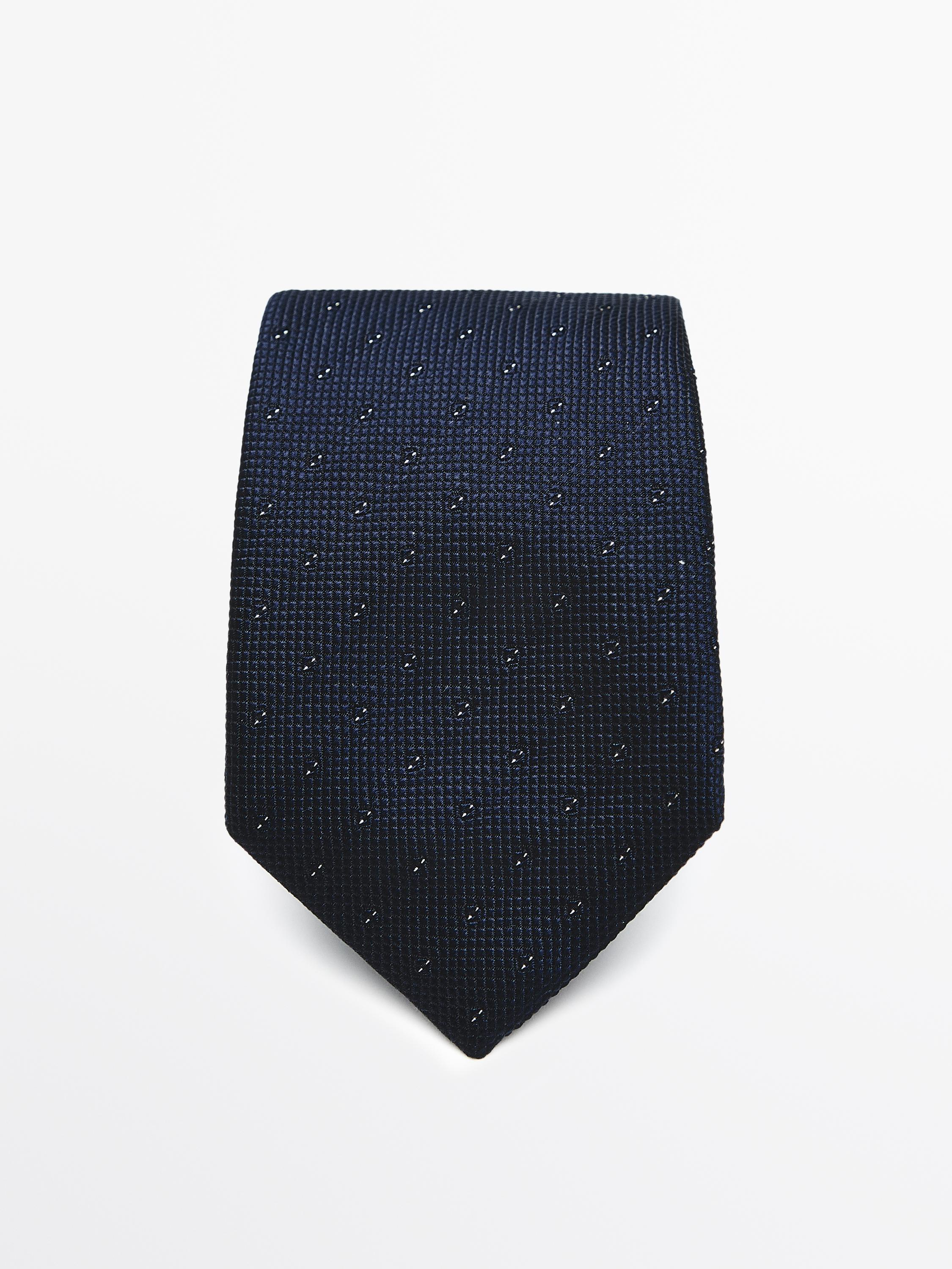 100% silk tie — NAVY BLUE