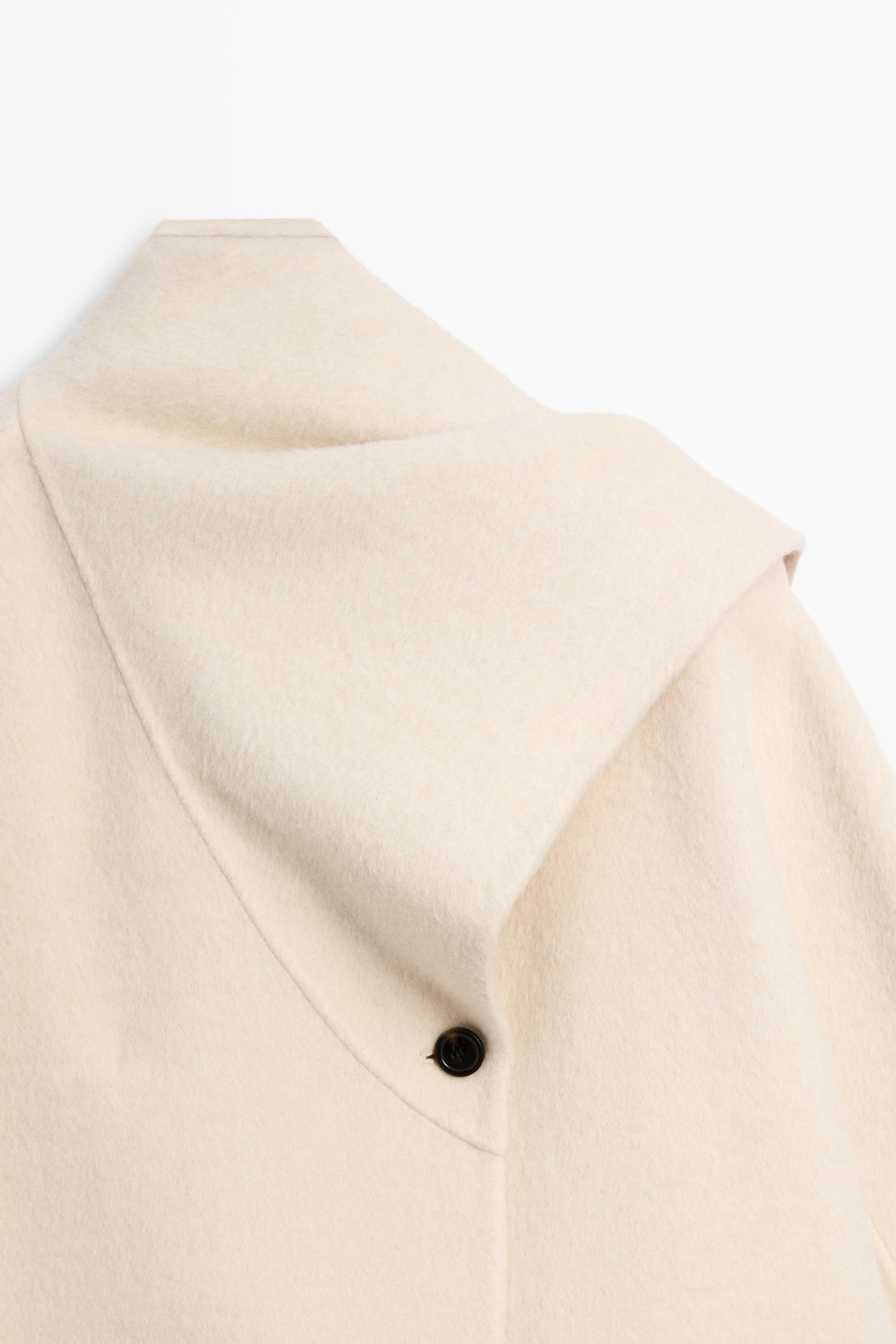 Short coat with scarf detail — Off white